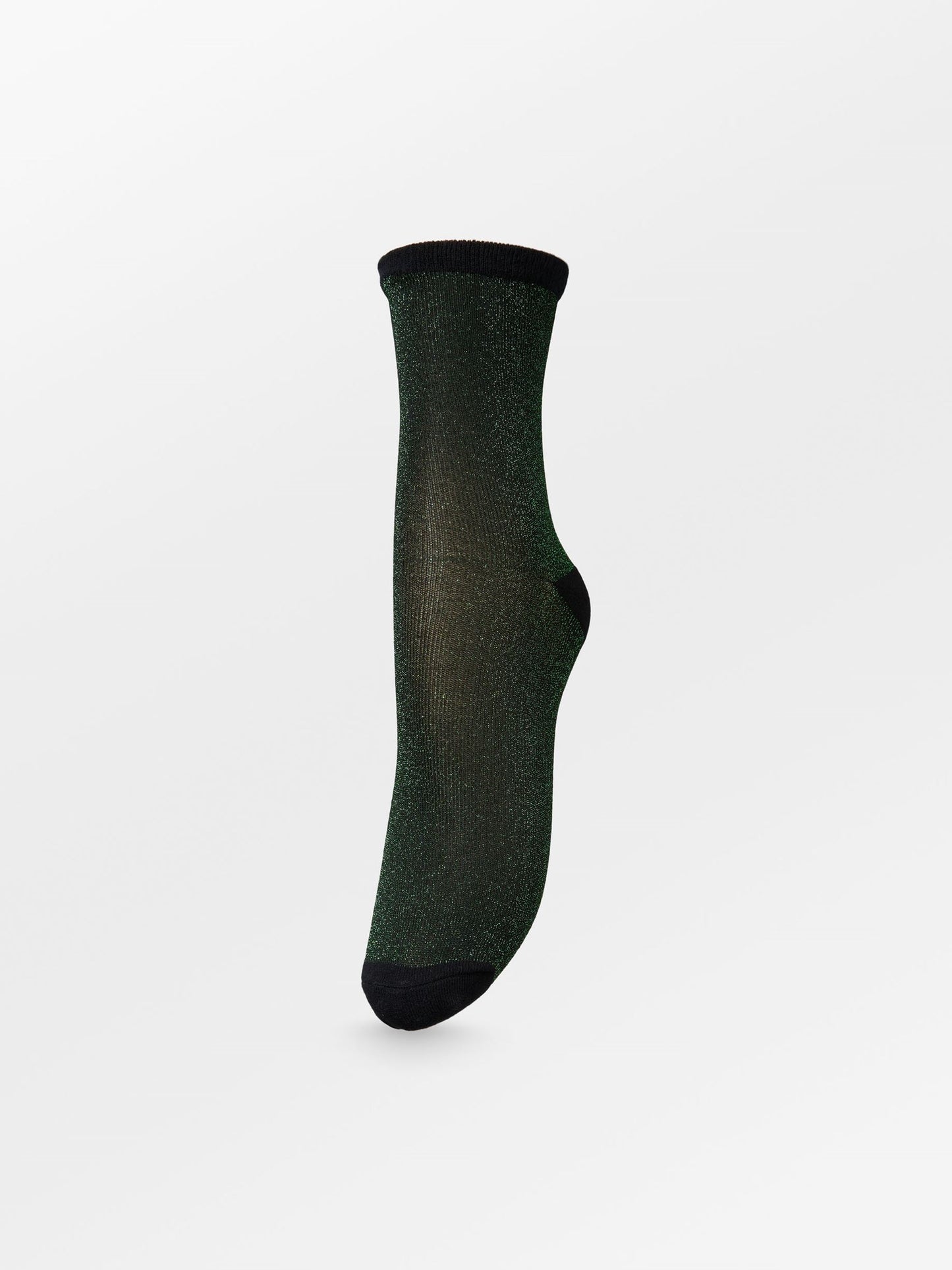 Dina Solid Glittersock - Green Socks - Becksöndergaard