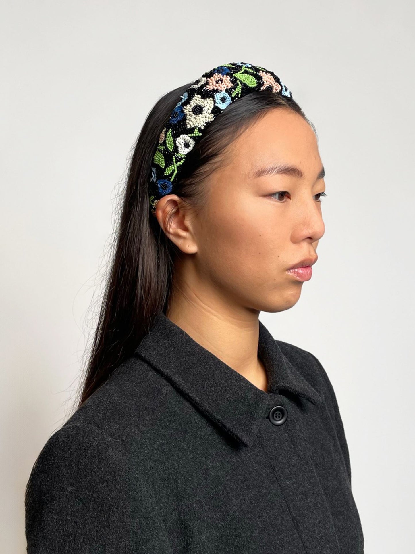 Anemona Wide Beaded Hairbrace - Black OneSize - Becksöndergaard