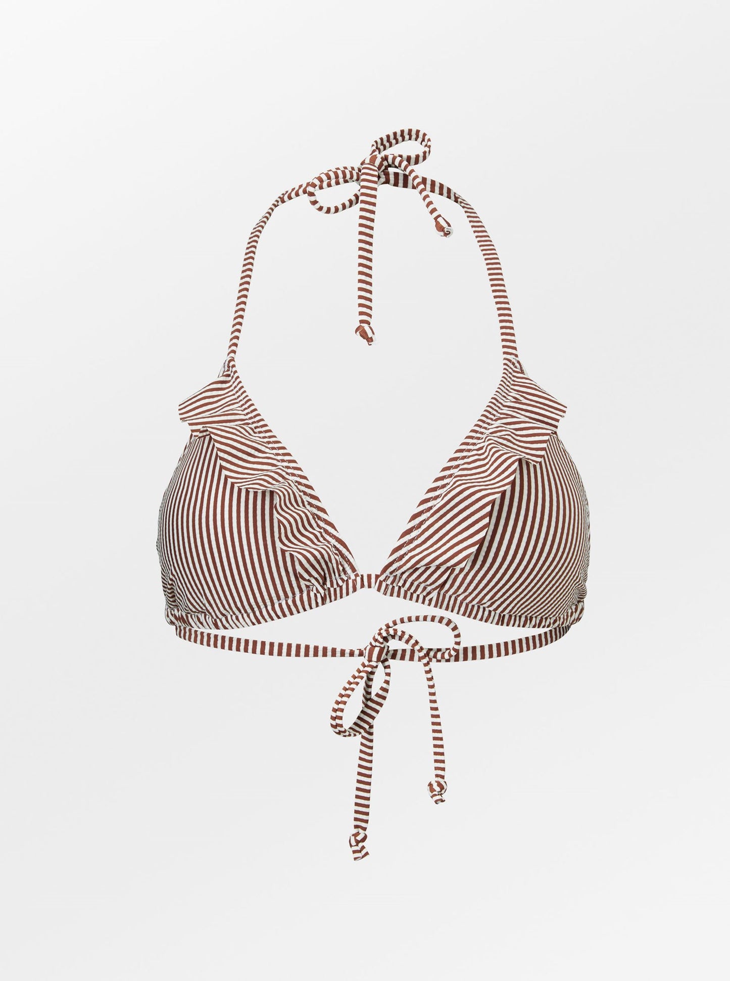 Striba Bel Frill Bikini Top - Sorrel Brown Clothing - Becksöndergaard