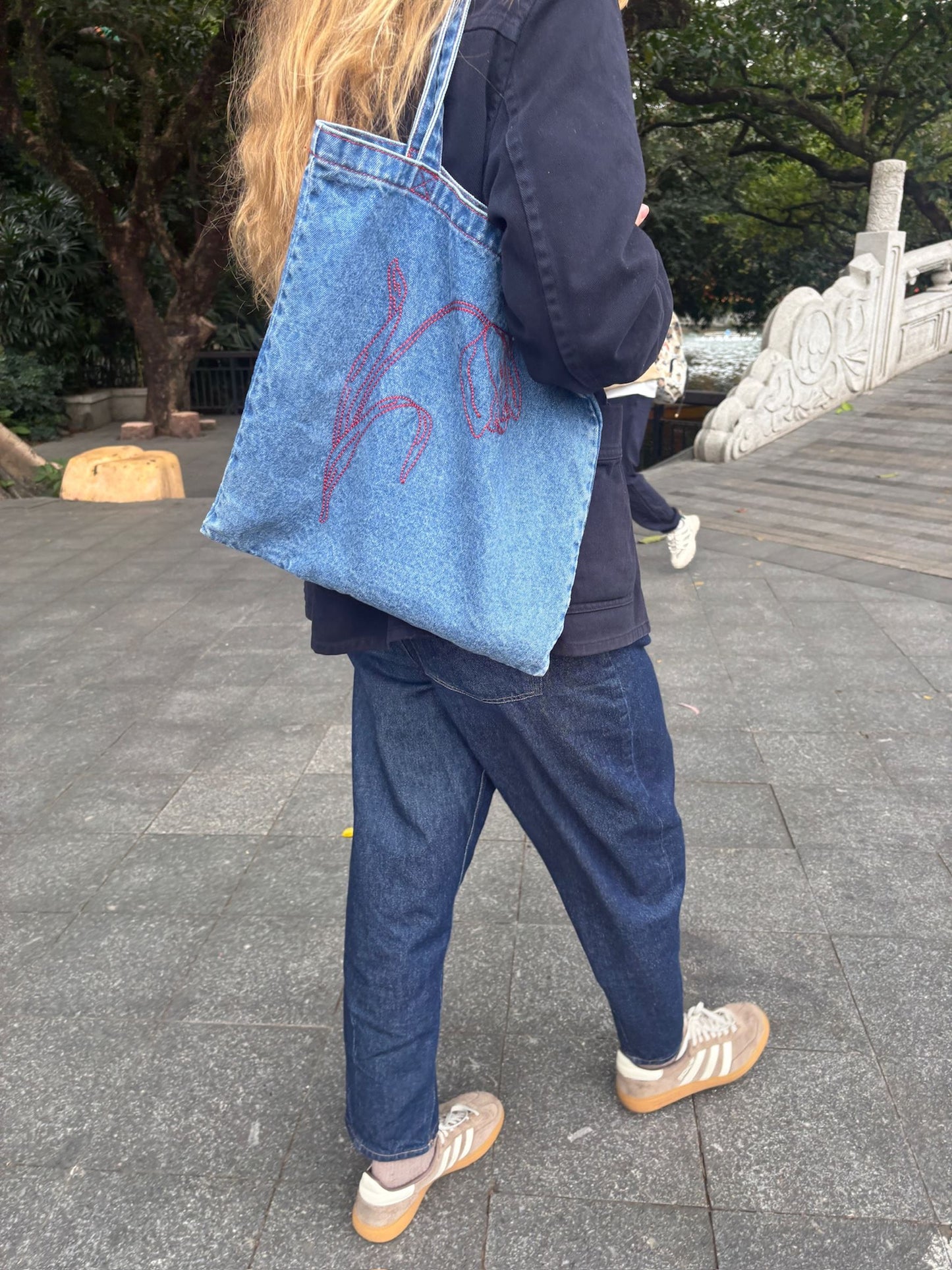 Tulipa Denima Tote Bag OneSize - Becksöndergaard