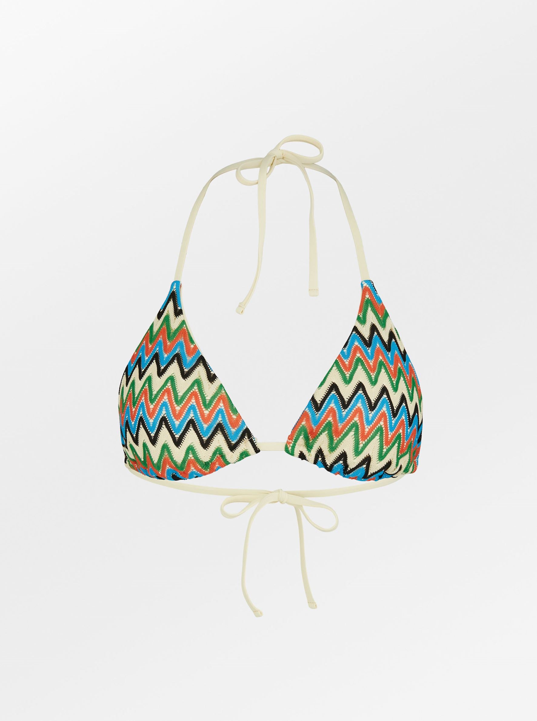 Amber Bikini Top - Coral/Blue Clothing   - Becksöndergaard