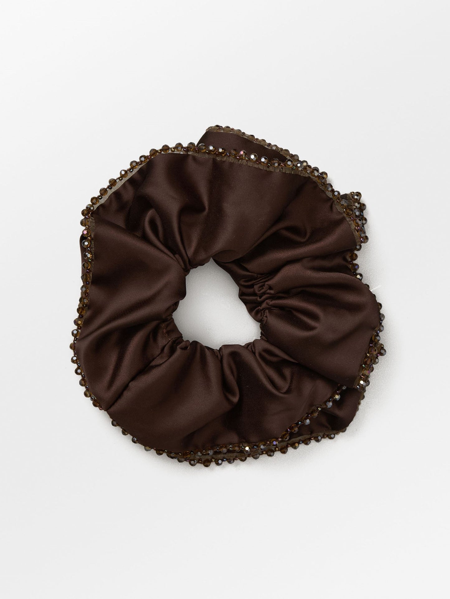 Becksöndergaard, Luster Bead Scrunchie - Hot Fudge Brown, accessories, accessories, sale, sale, sale, accessories, black week, black week