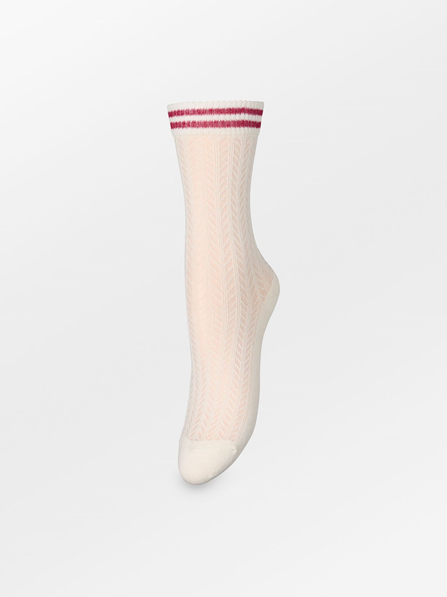 Becksöndergaard, Zilla Sporty Cotta Sock - Birch White/Claret Red, socks, sale, sale, socks, black week, black week