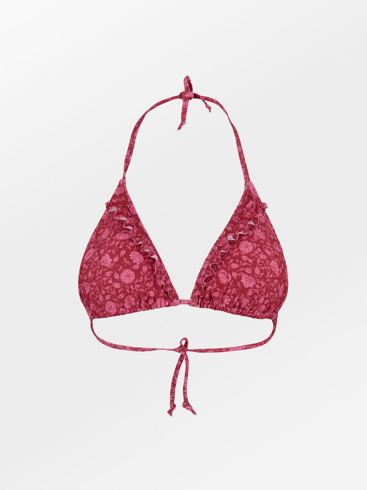 Becksöndergaard, Asflora Bel Frill Bikini Top - Garnet Red, archive, archive, swimwear, swimwear, swimwear