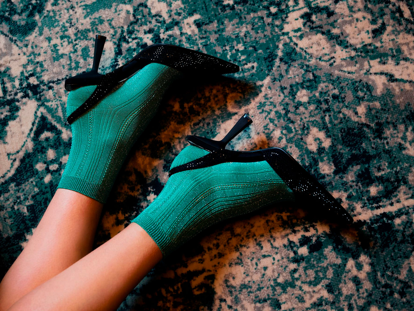 Glitter Drake Sock - Irish Green Socks - Becksöndergaard