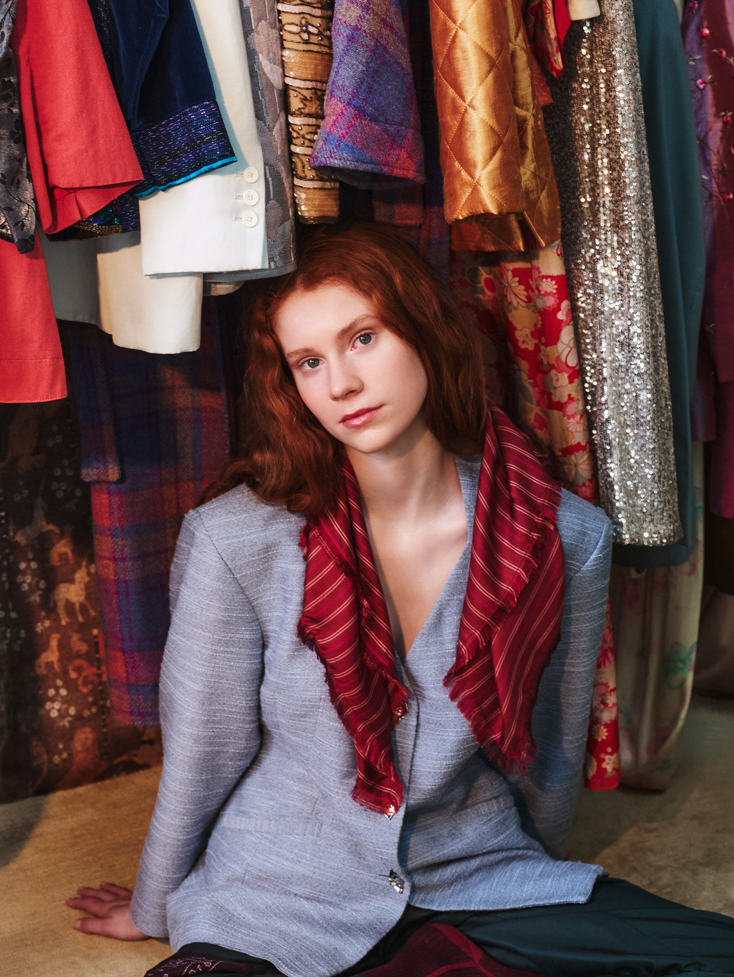 Becksöndergaard, Strifilia Sia Scarf - Tibetan Red, scarves, scarves, sale, sale, scarves, scarves, gifts, black week, black week