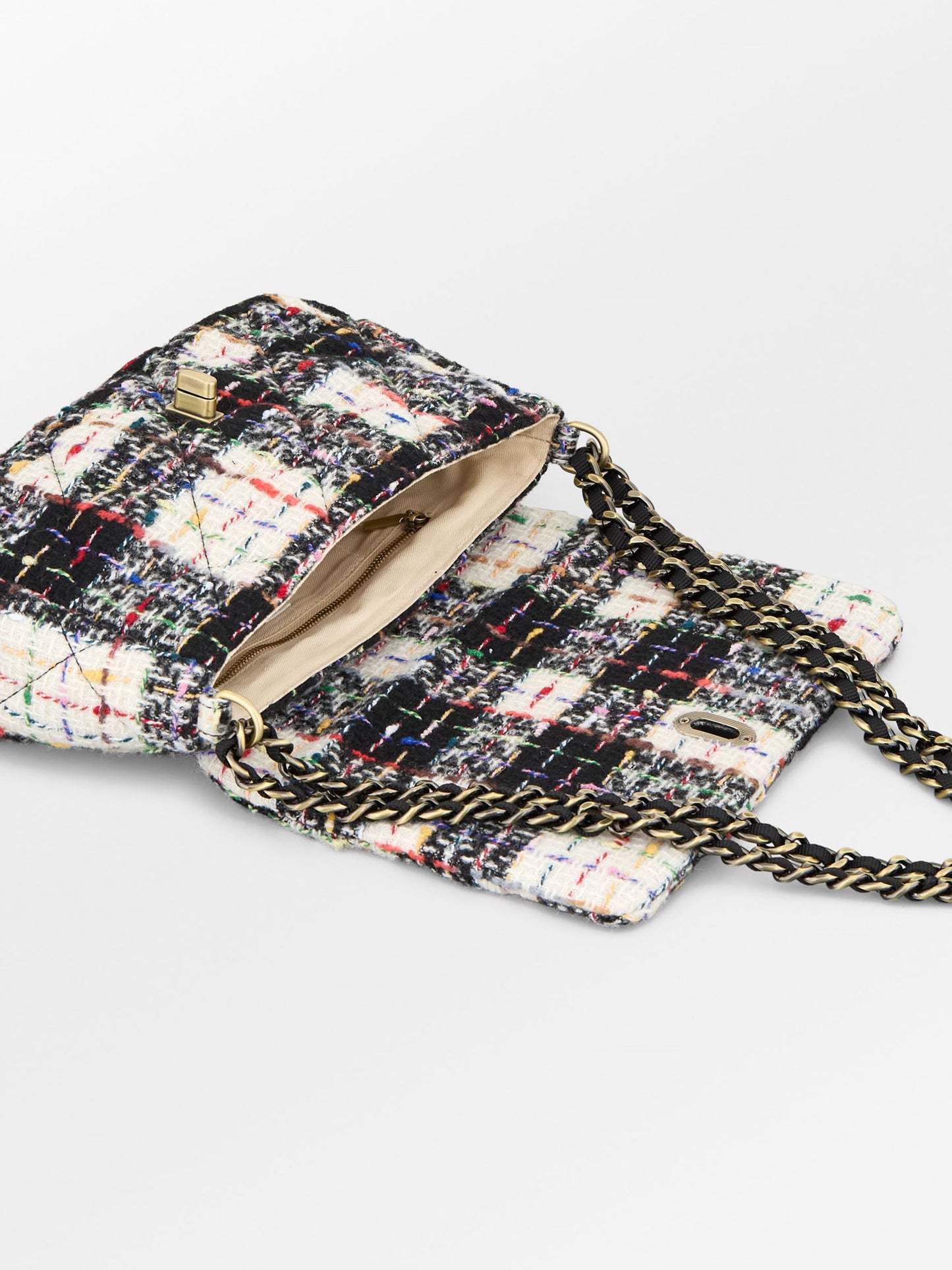 Becksöndergaard, Boucle Checked Hollis Bag - Black, bags, bags, archive, bags, archive, bags, bags, black week, black week