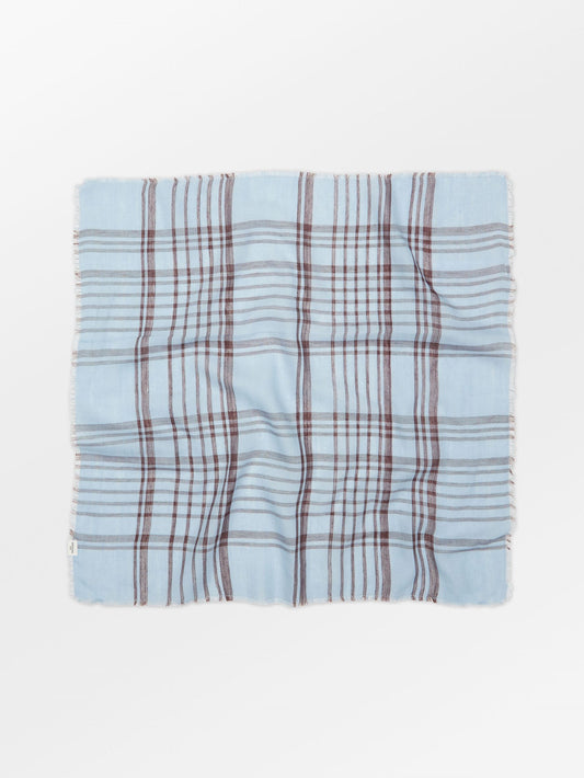 Becksöndergaard, Grid Cowea Scarf - Skyway Blue, scarves, scarves, winter accessories