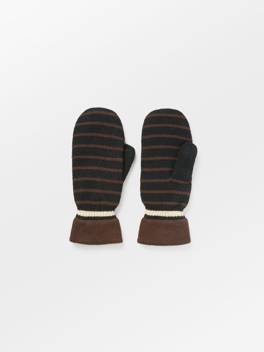 Thin Striped Emerald Mittens Clothing - Becksöndergaard