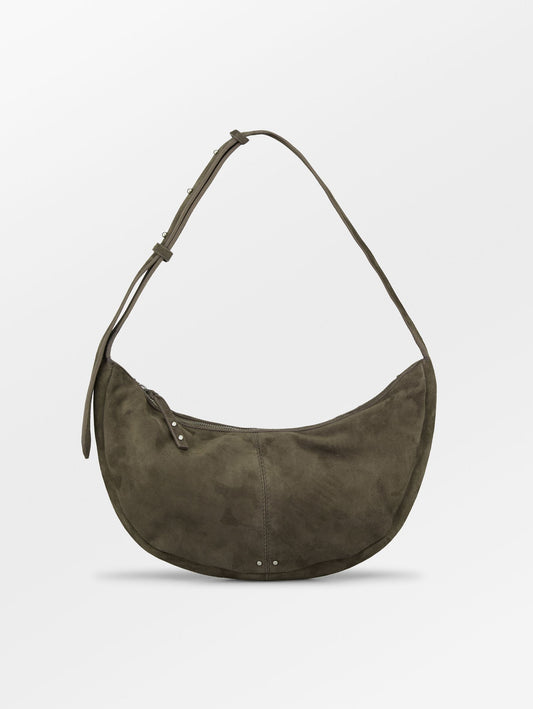 Suede Moon Crossbody Bag - Green OneSize - Becksöndergaard