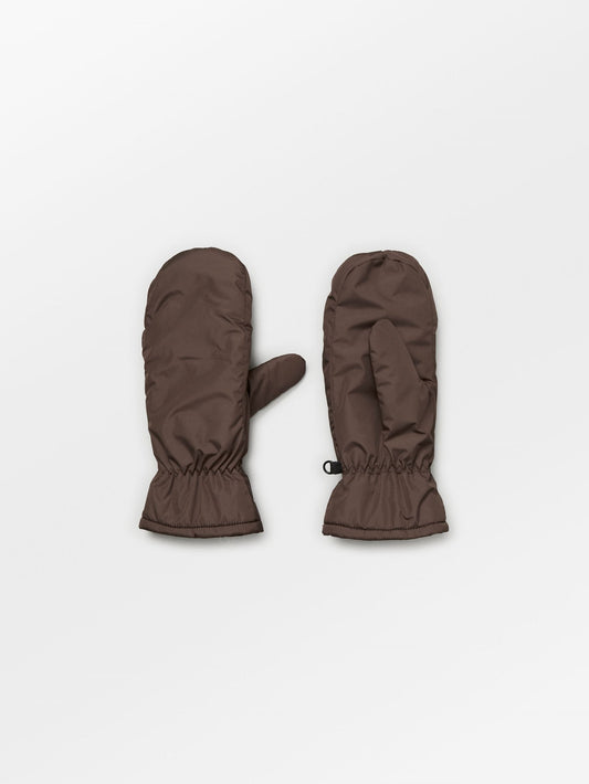 Padded Nylona Mitten - Deep Taupe Brown Clothing - Becksöndergaard