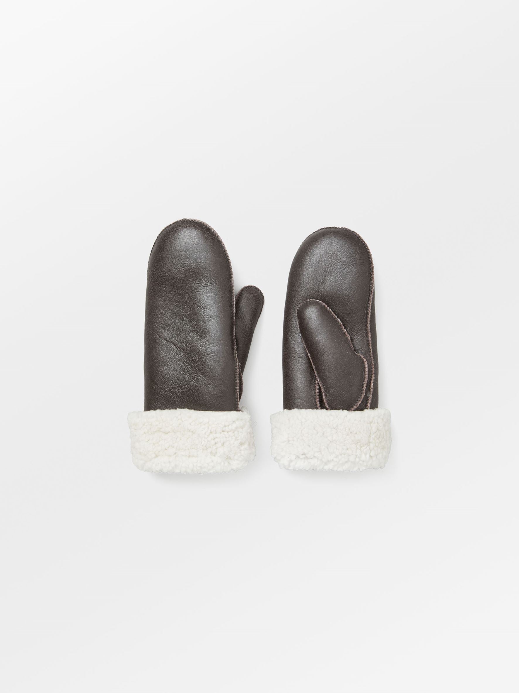 Doa Smooth Shearling Mitten Gloves - Becksöndergaard