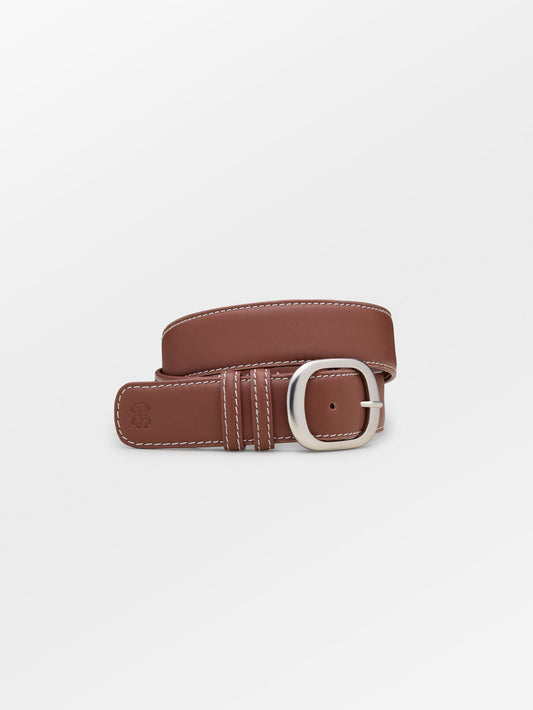 Glossy Rochel Leather Belt - Brown Clothing - Becksöndergaard