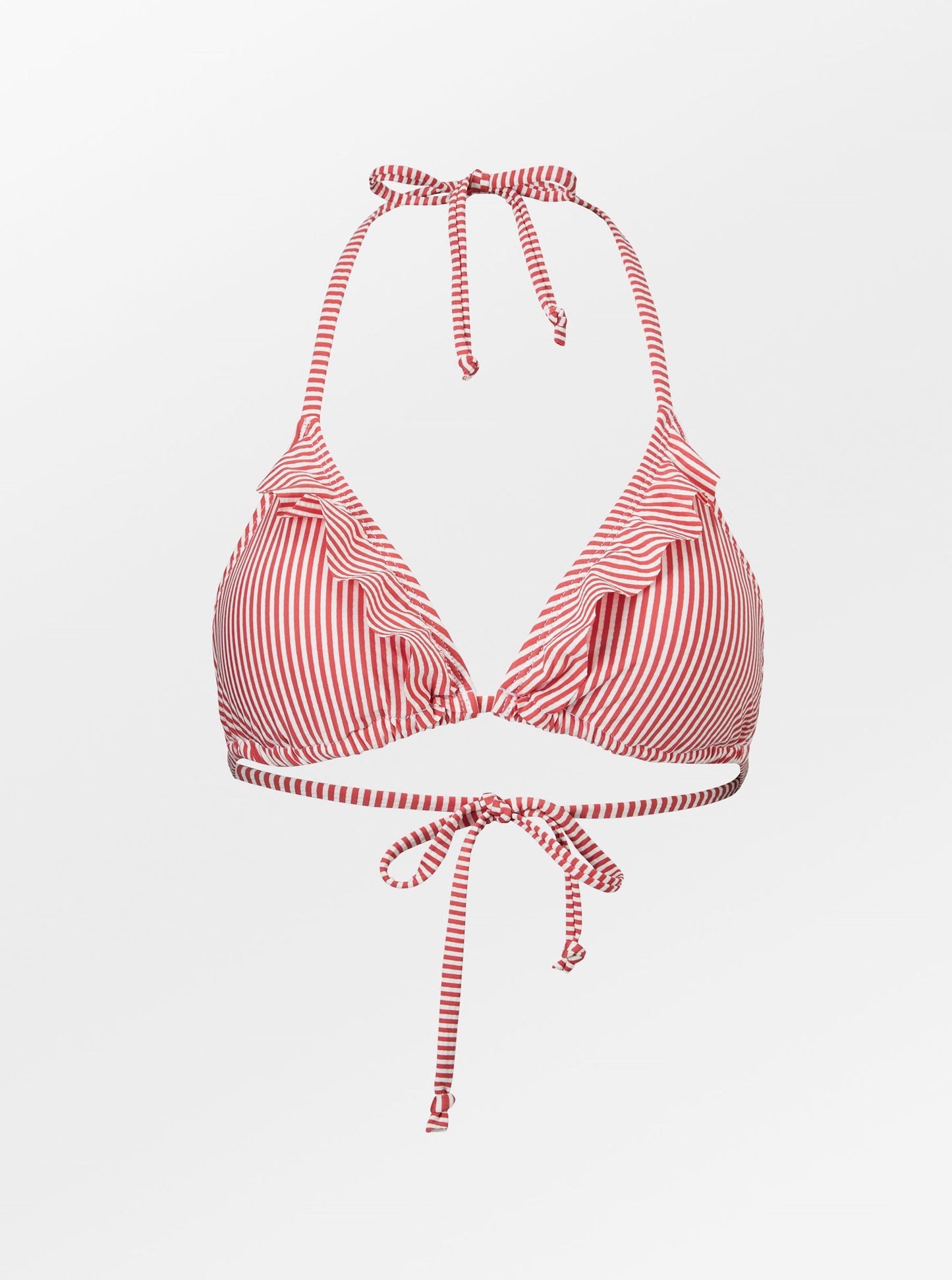 Striba Bel Frill Bikini Top - Spiced Coral Clothing   - Becksöndergaard