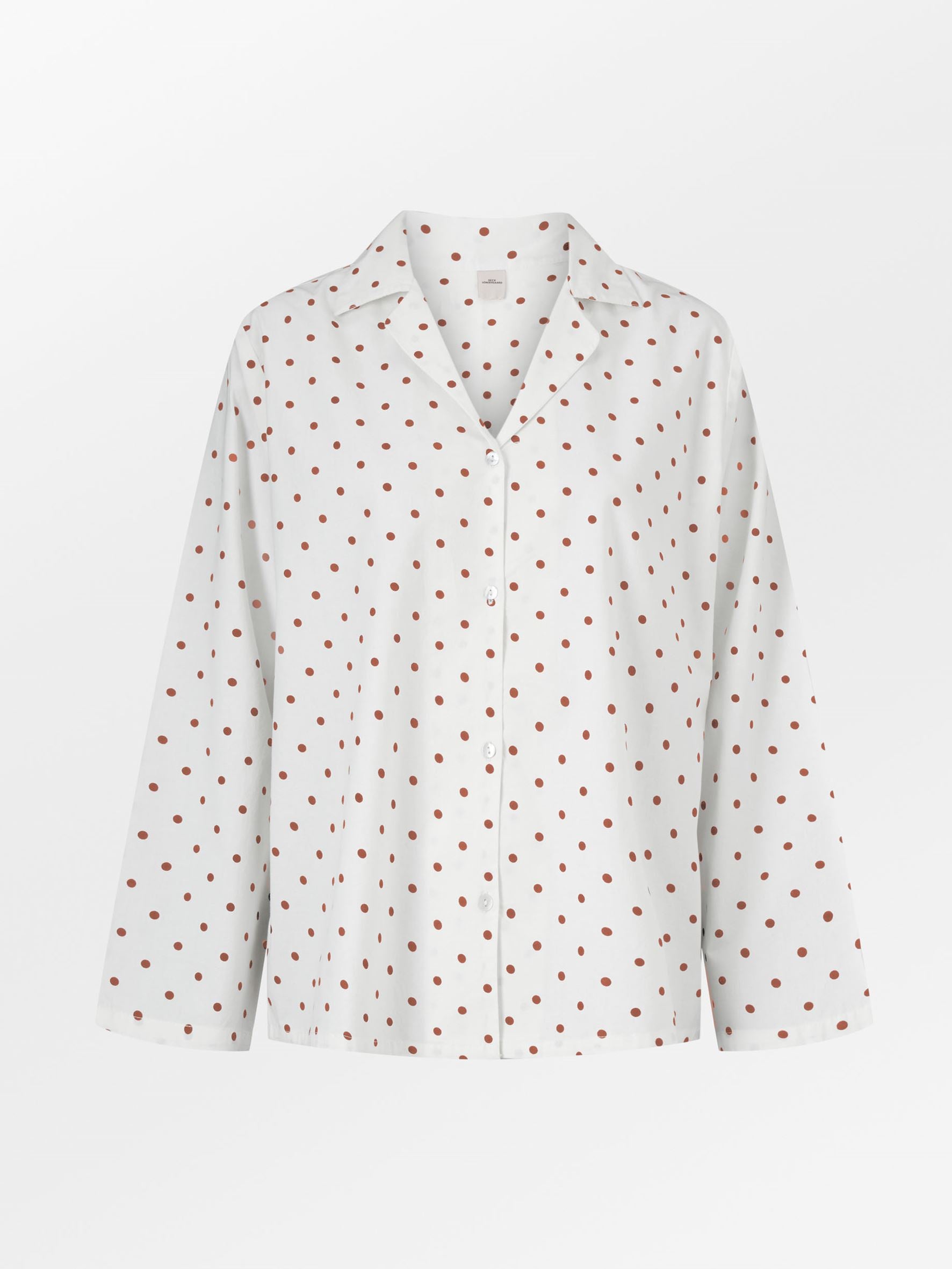 Dot Pyjamas Set - Caramel Brown Clothing - Becksöndergaard