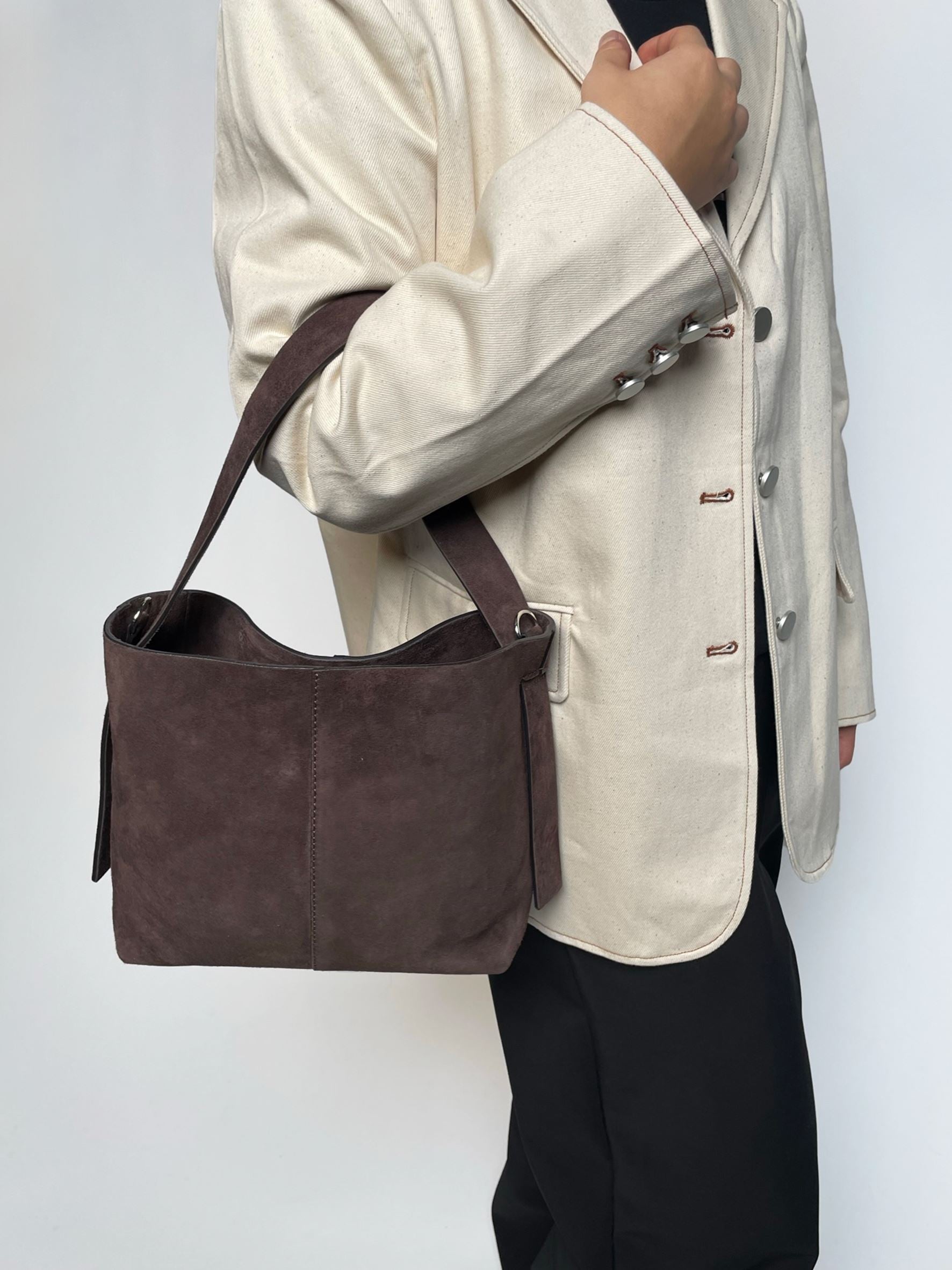 Suede Fraya Small Crossbody Bag - Brown OneSize   - Becksöndergaard