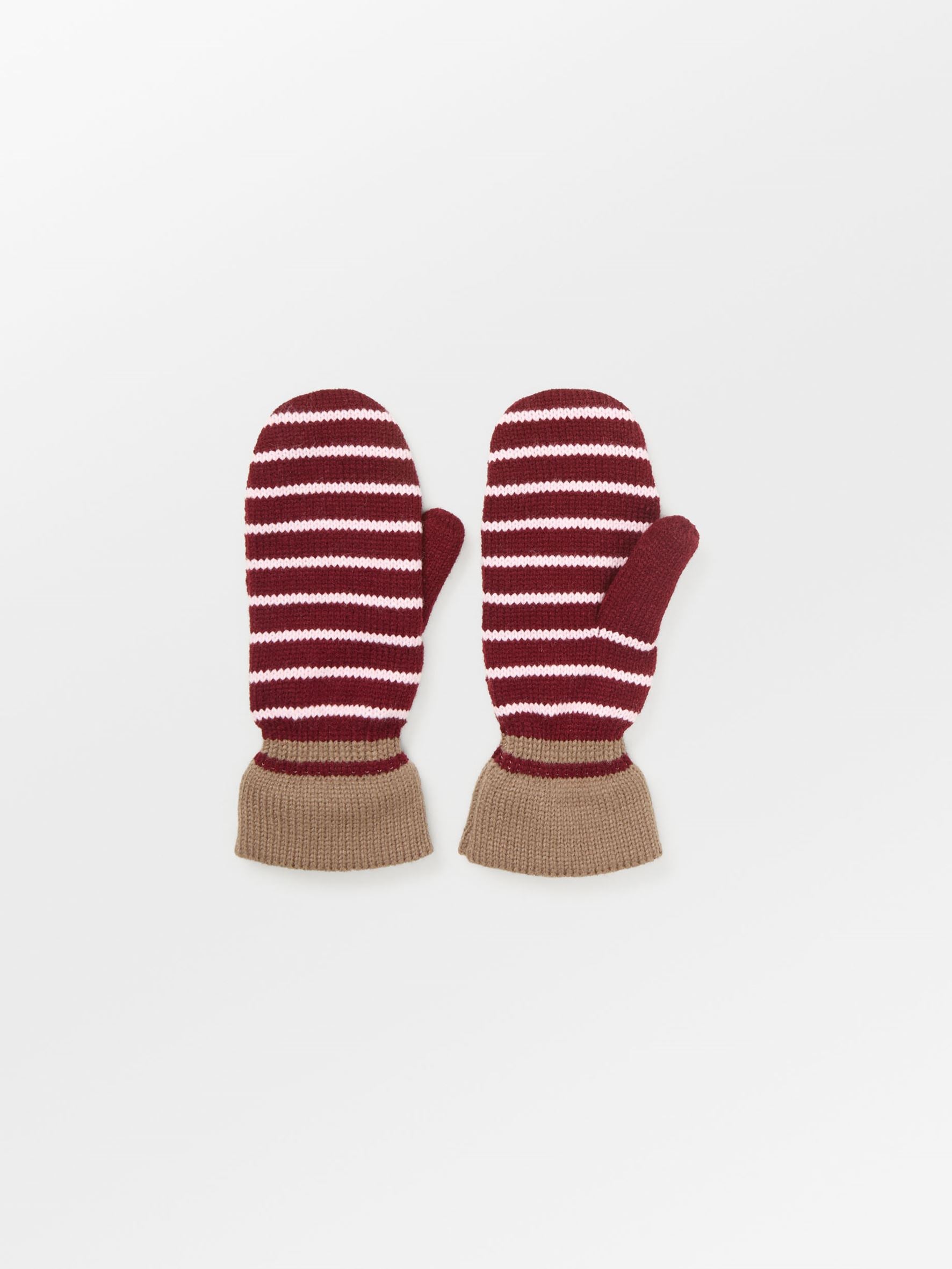 Thin Striped Emerald Mittens Clothing - Becksöndergaard