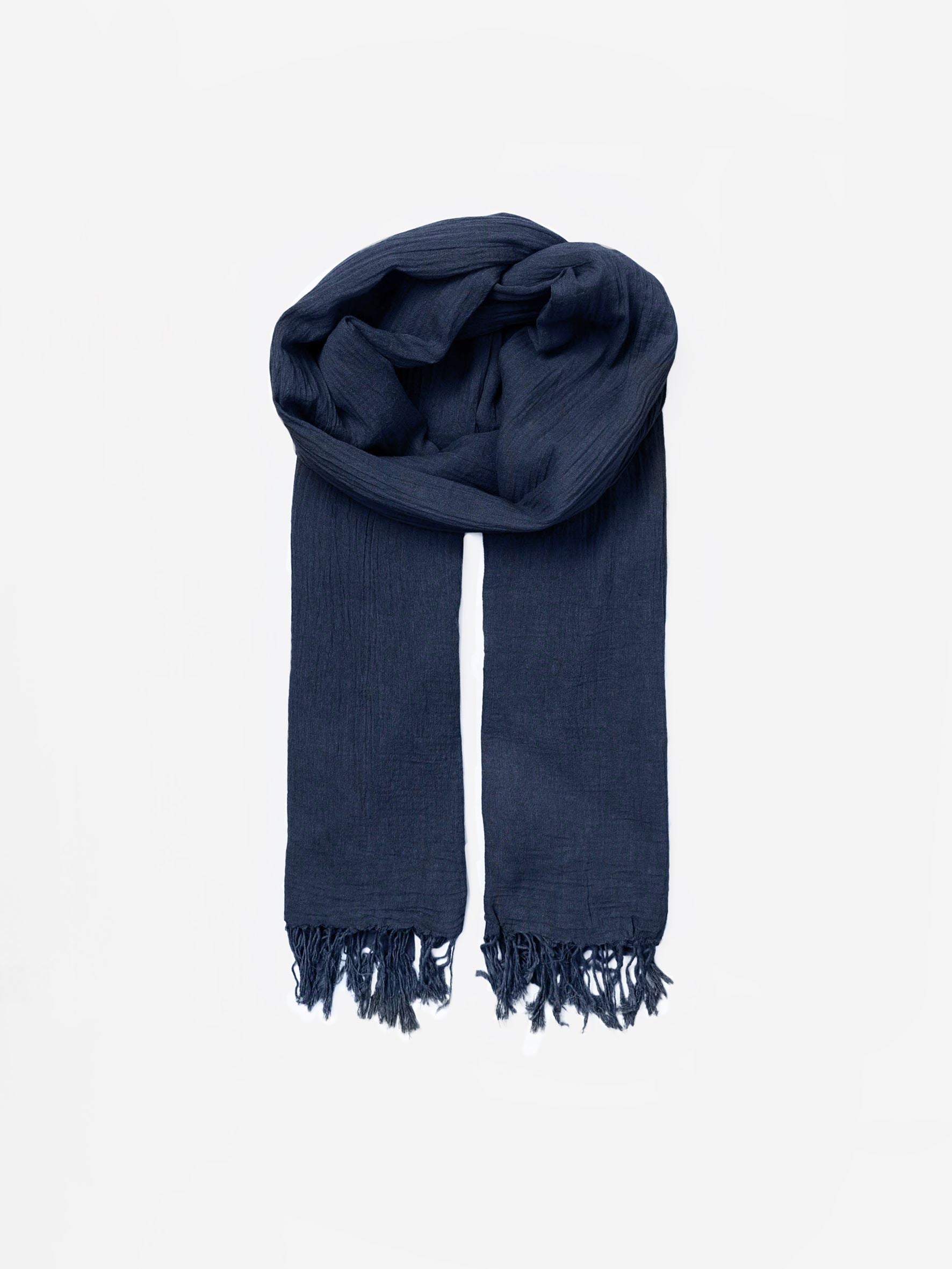 Solid Ilona Scarf - Navy OneSize - Becksöndergaard