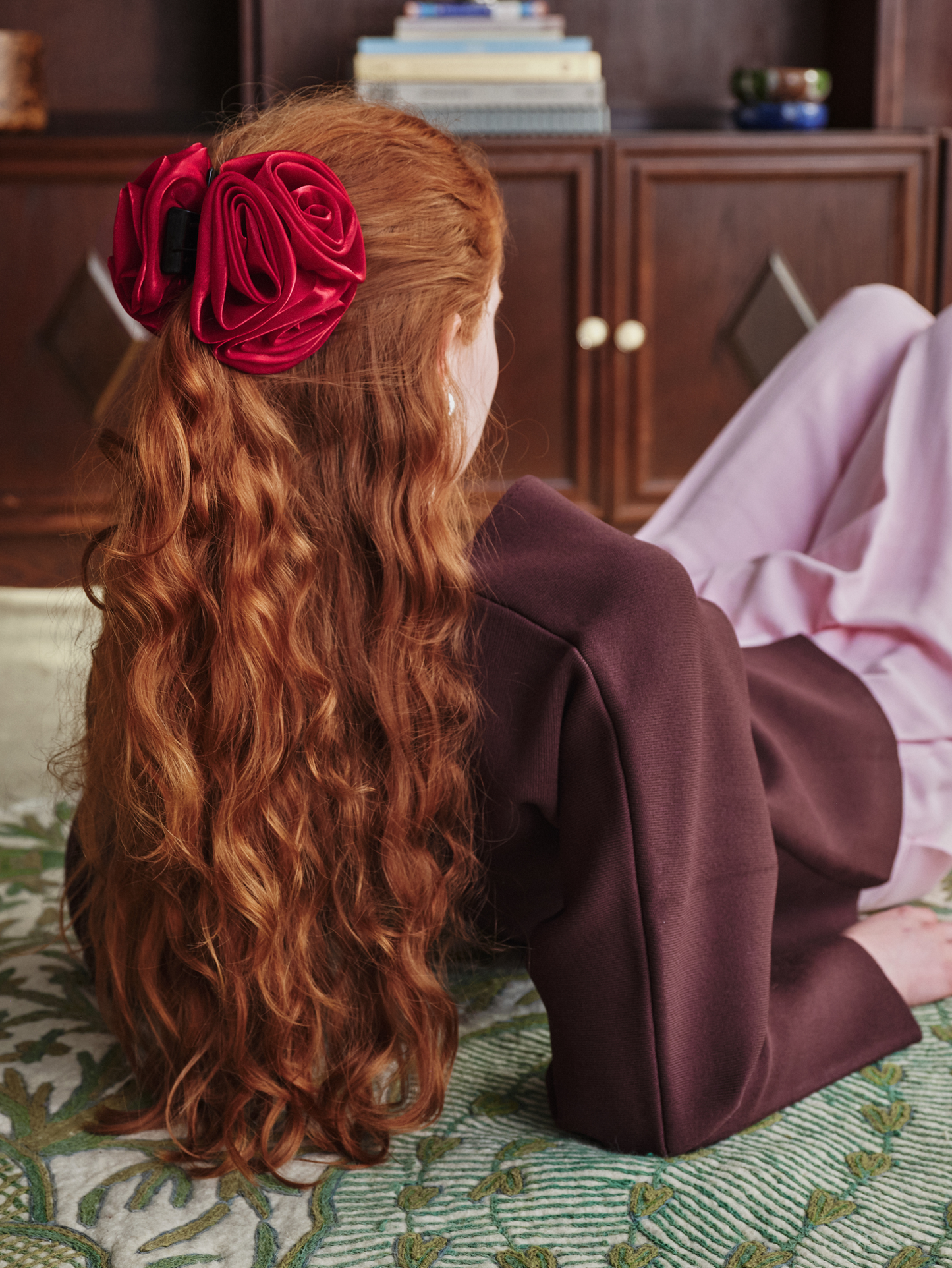 Becksöndergaard, Organza Flower Hair Claw - Tibetan Red, accessories, accessories, party, accessories, black week, black week, party