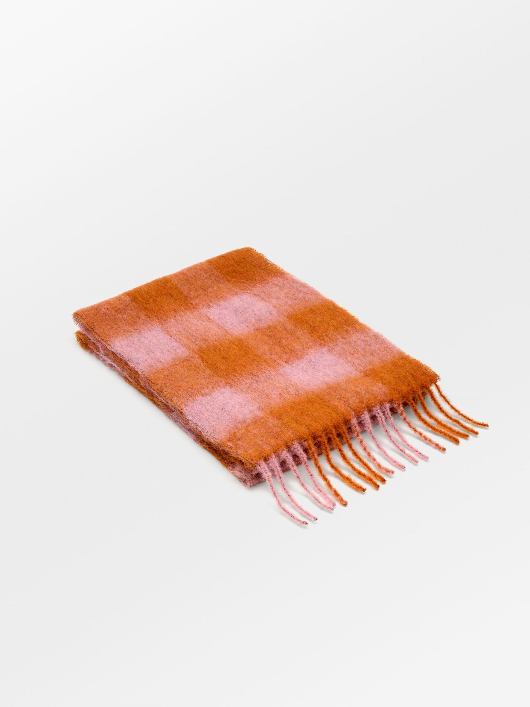 Check Mincho Scarf - Orange OneSize - Becksöndergaard