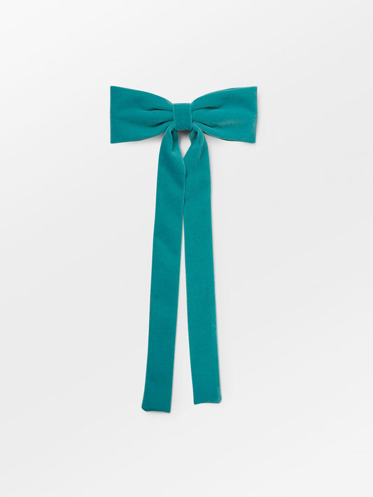 Becksöndergaard, Velvet Bow Hair Clip - Spruced Green, archive, archive, archive