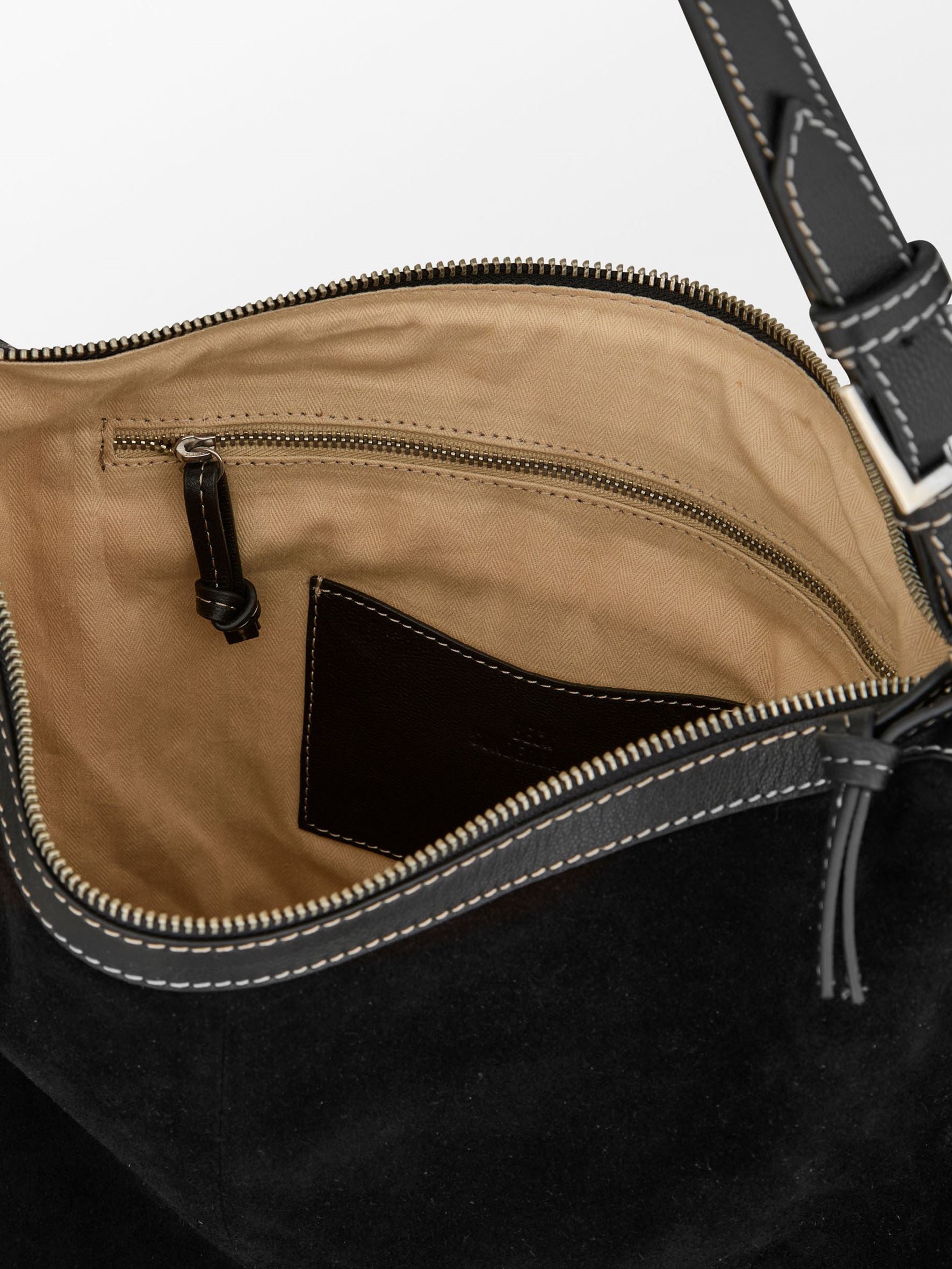 Becksöndergaard, Suede Ginni Large Bag - Black, bags, bags, sale, sale, bags, bags, noos, bags, bags, bags, black week, black week, noos
