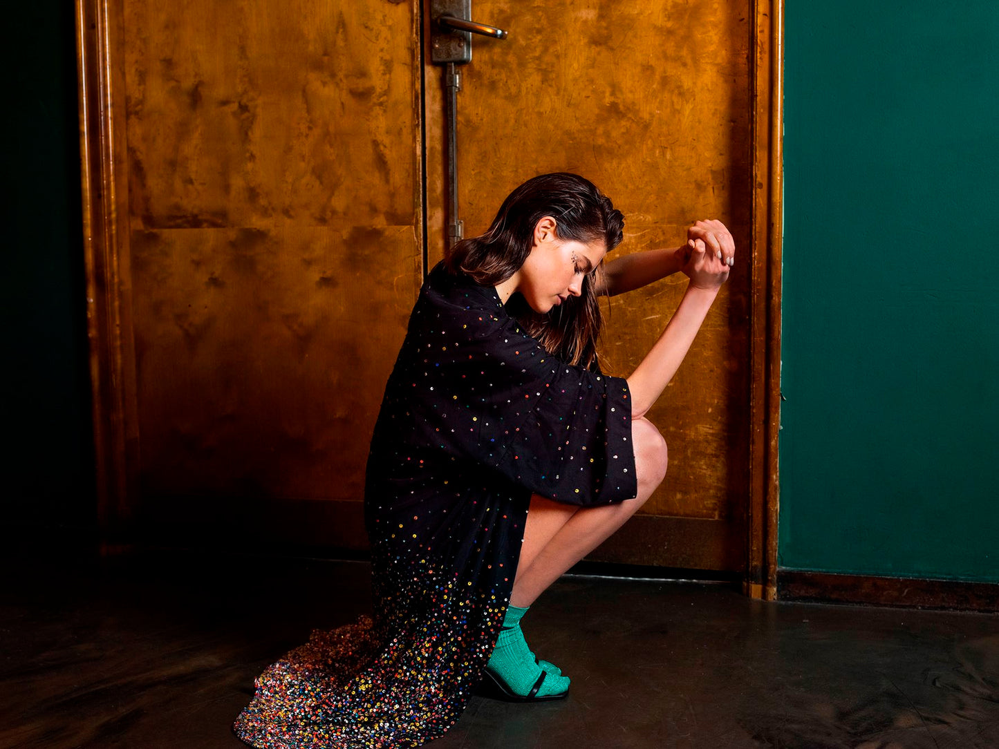 Glitter Drake Sock - Irish Green Socks - Becksöndergaard