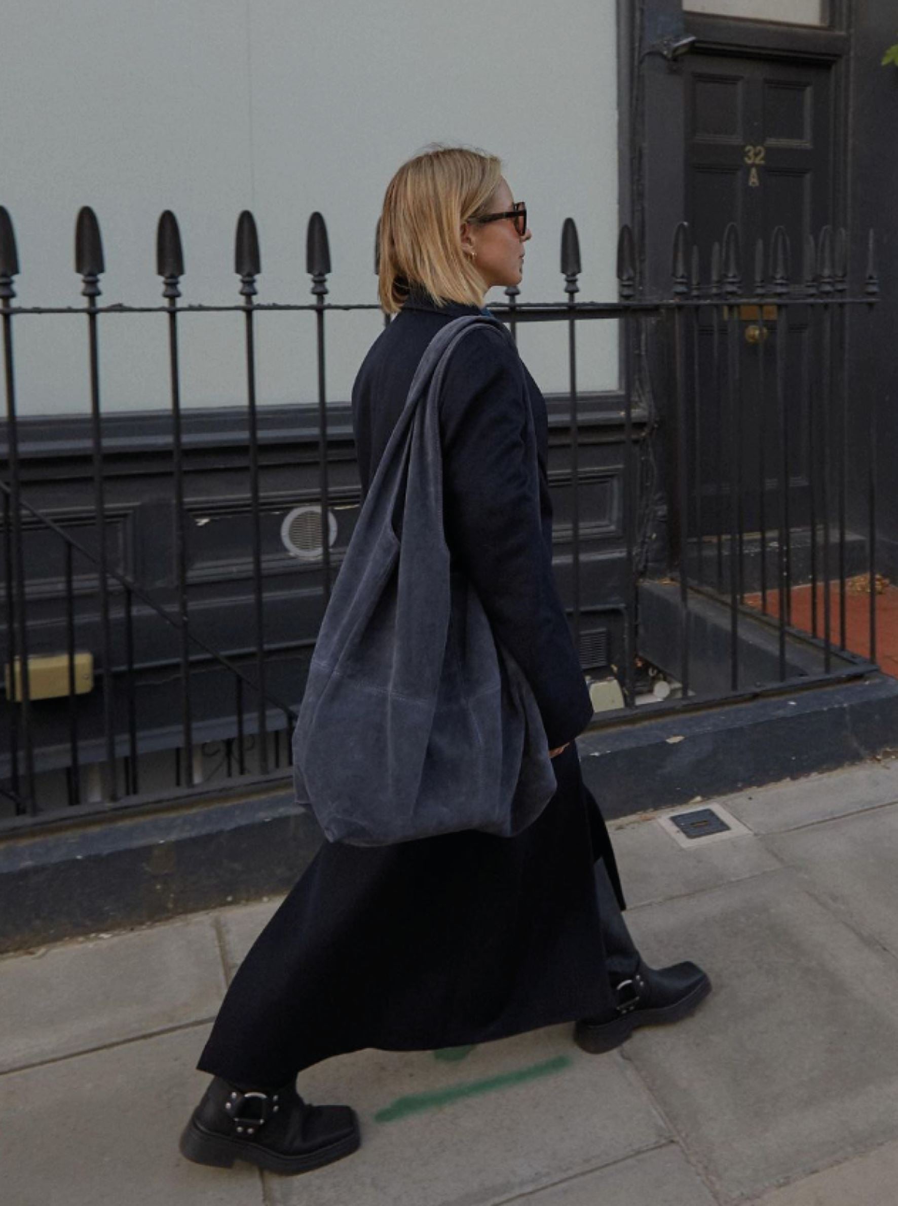 Suede Dalliea Shopper Bag - Dark Blue OneSize - Becksöndergaard
