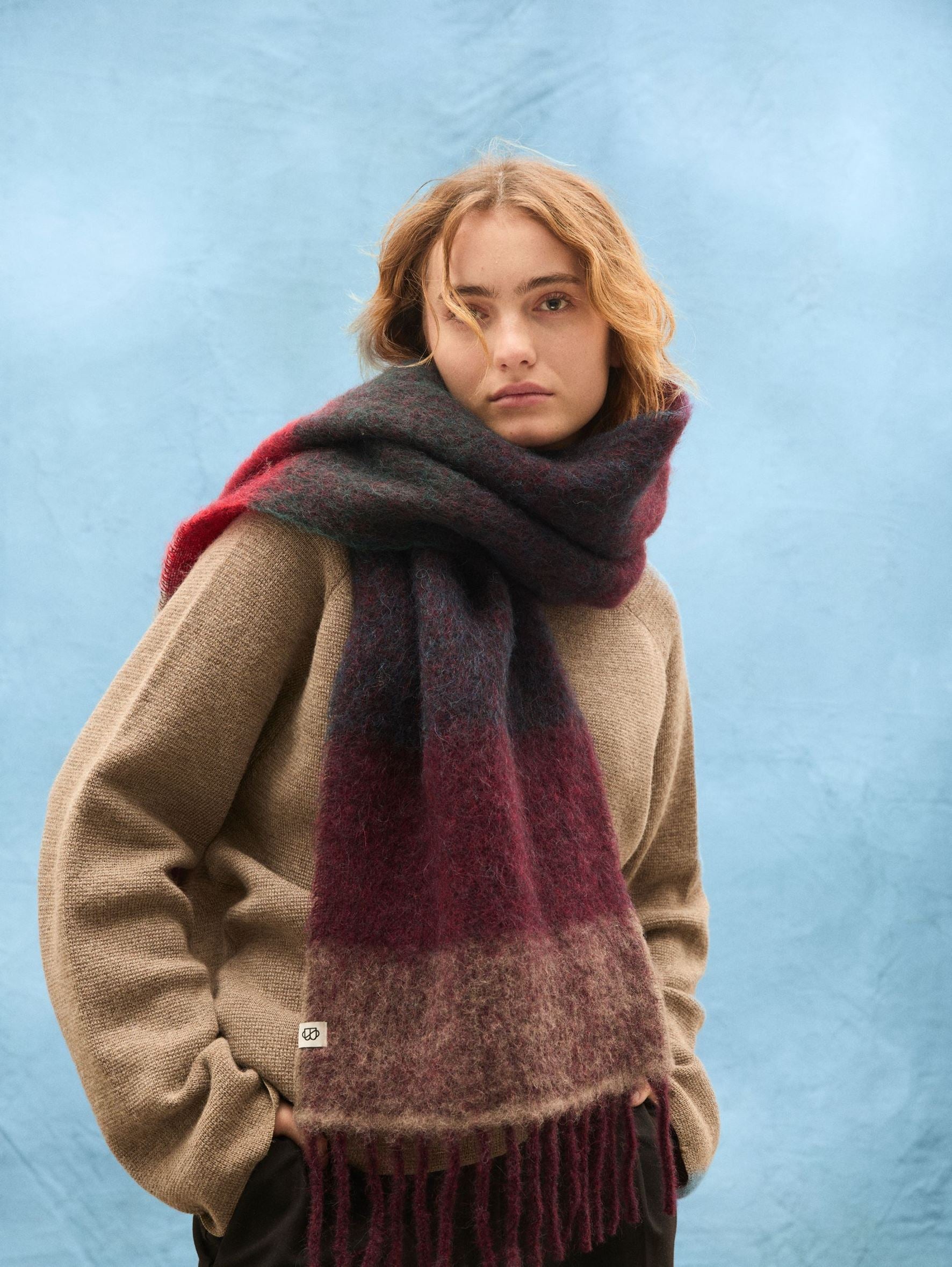 Becksöndergaard, Strada Tilda M Scarf - Adrenaline Red, scarves, archive, scarves, archive, scarves, black week, black week