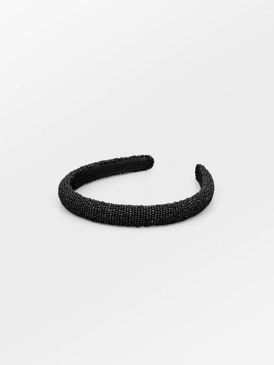 Solid Slim Beaded Hairbrace - Black OneSize - Becksöndergaard