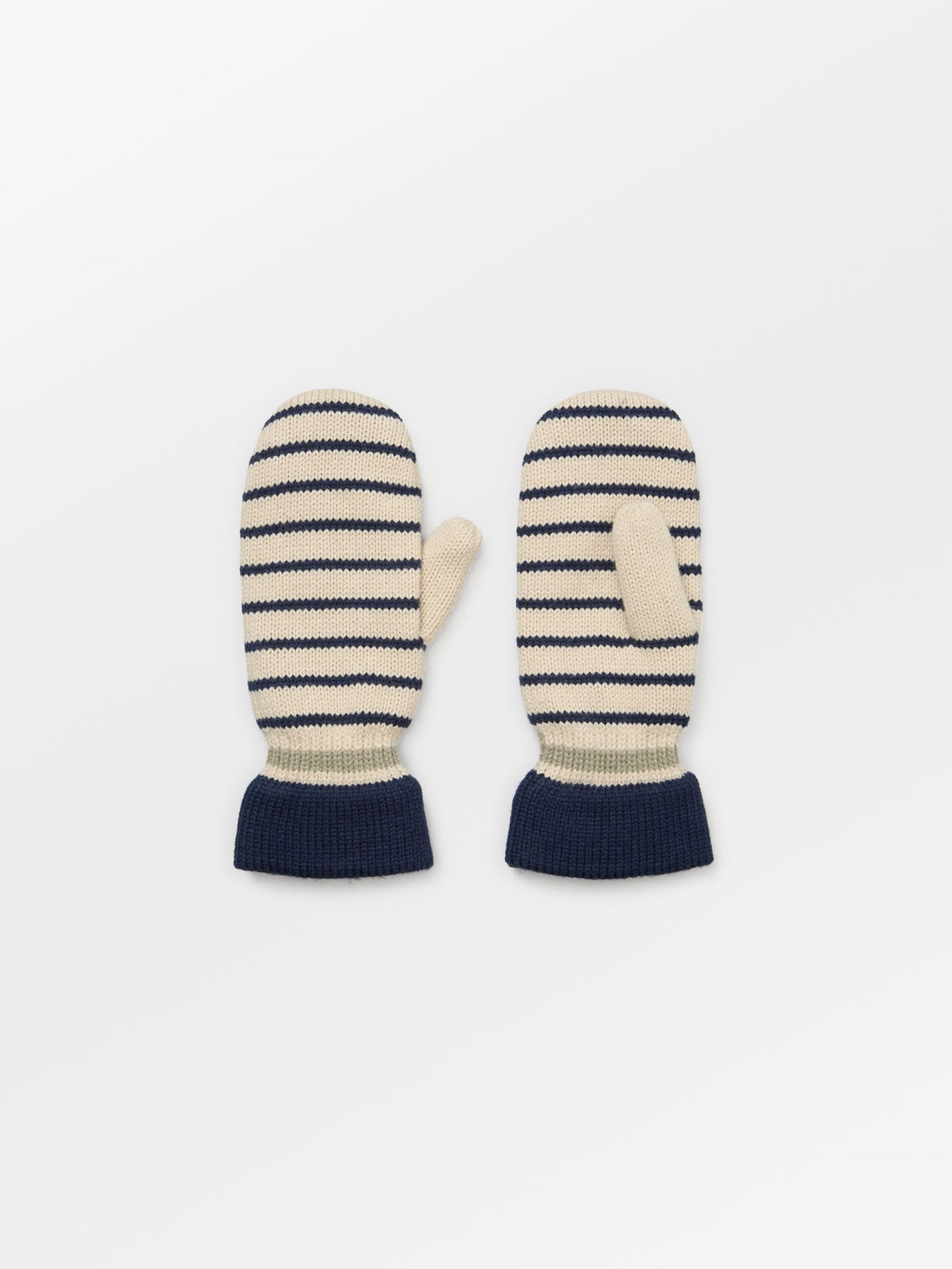 Thin Striped Emerald Mittens Clothing   - Becksöndergaard