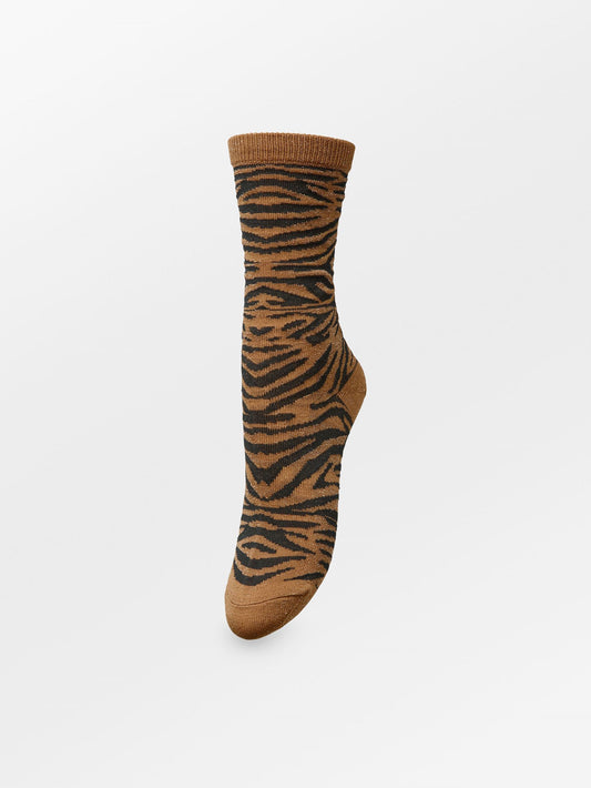 Becksöndergaard, Tigarea Glitter Sock - Brown Sugar, socks, sale, sale, socks, black week, black week