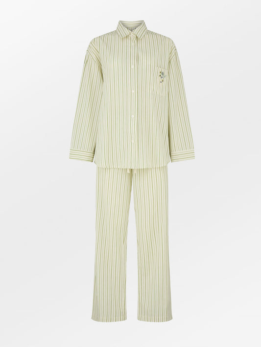 Becksöndergaard, Suri Pyjamas Set - Off White/Green, homewear, sale, homewear, sale, gifts, black week, black week
