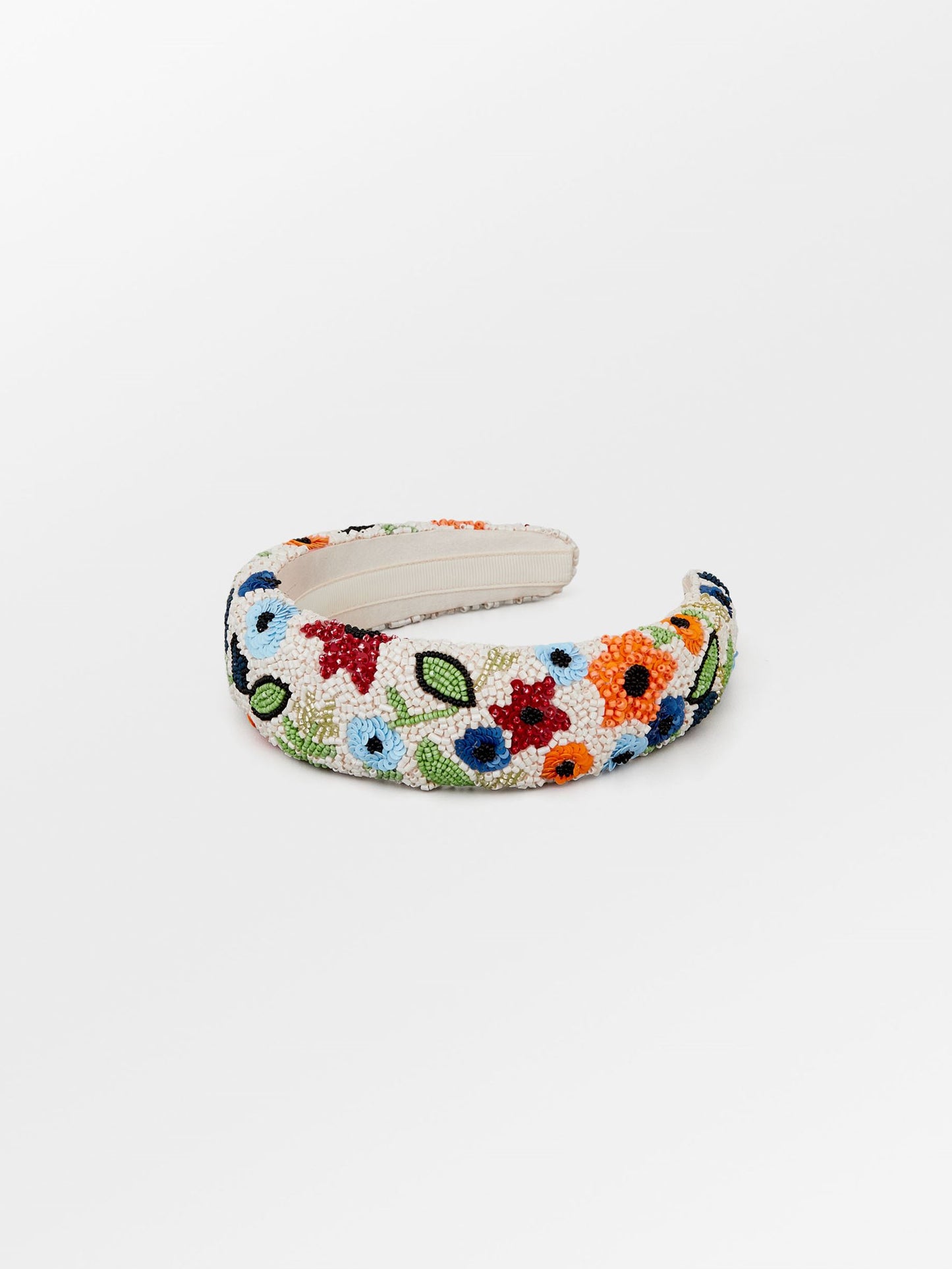 Anemona Wide Beaded Hairbrace - White OneSize - Becksöndergaard