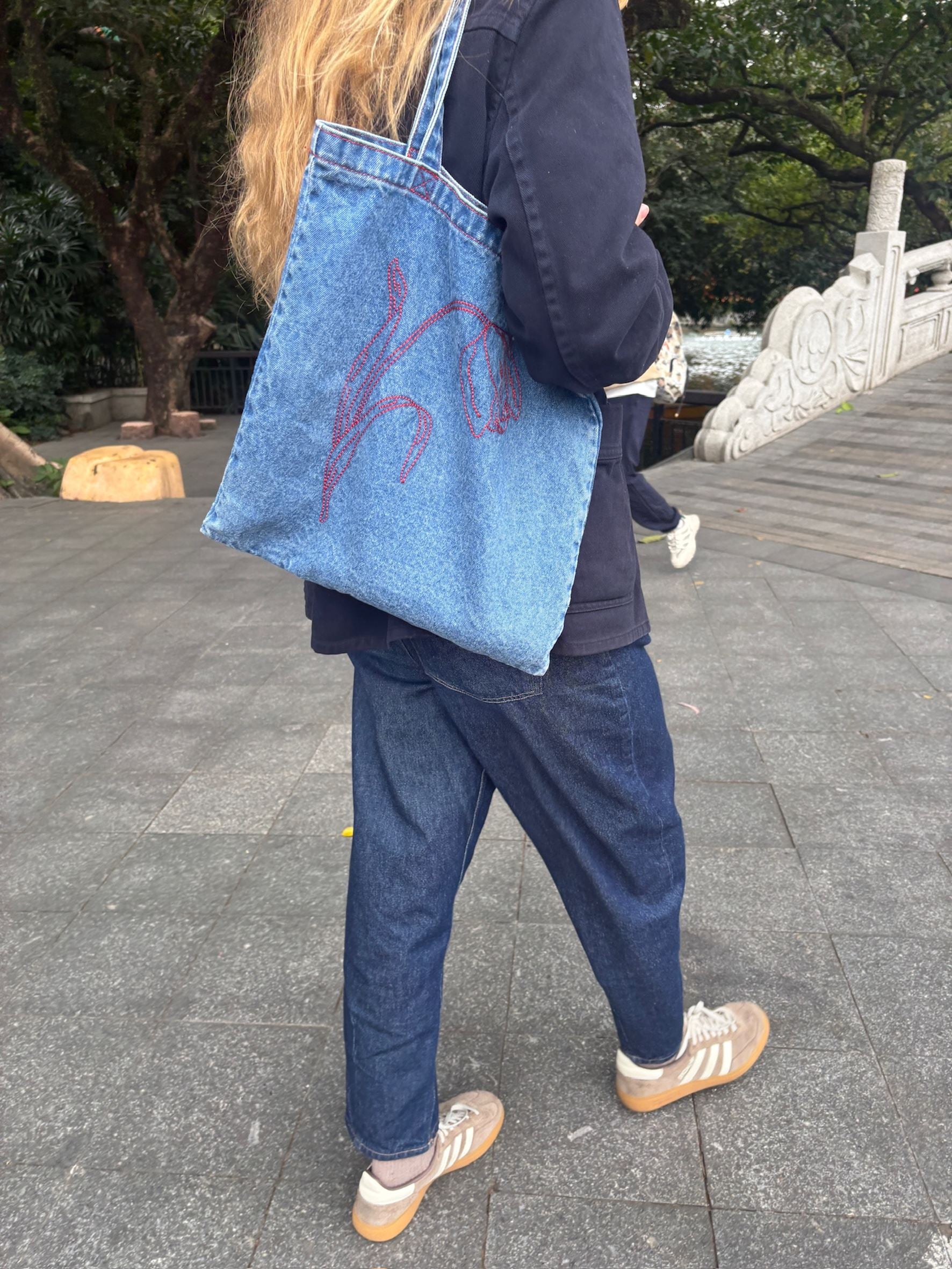 Tulipa Denima Tote Bag OneSize - Becksöndergaard