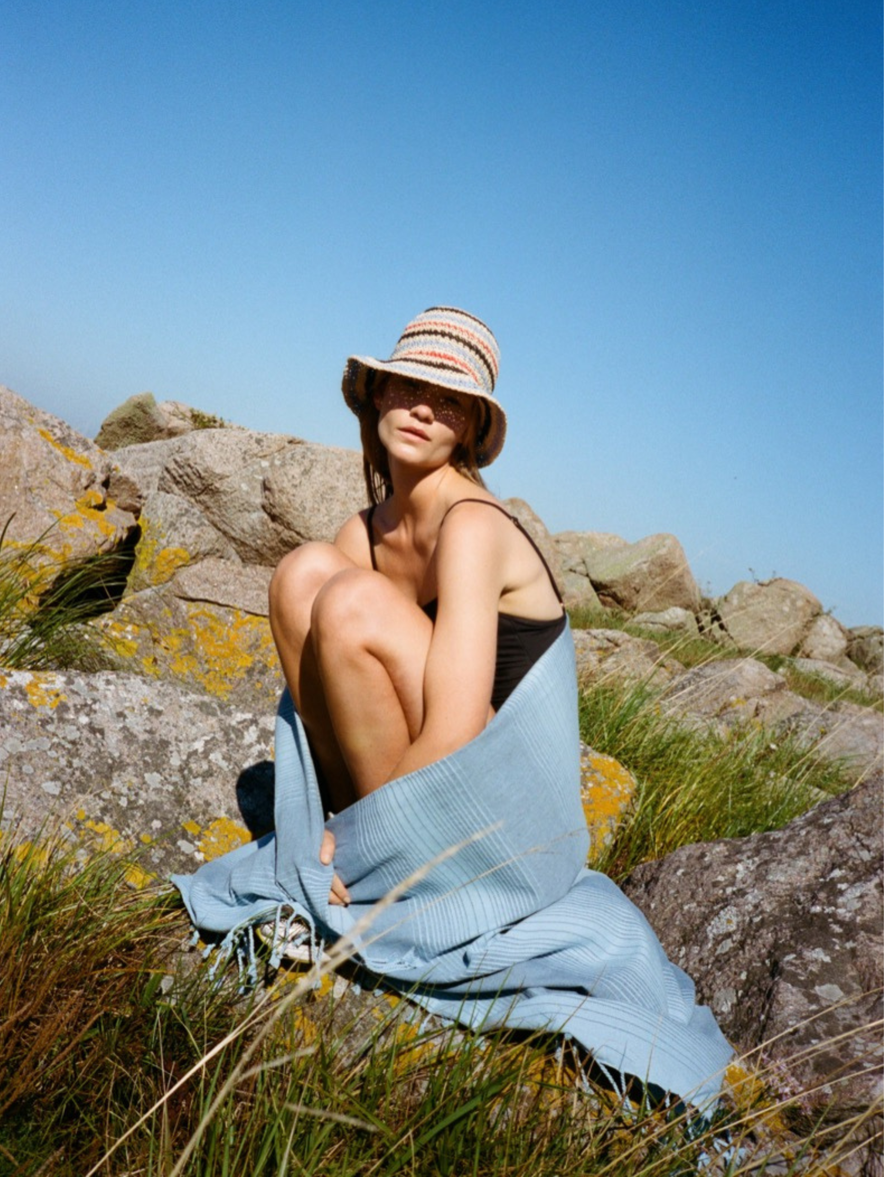 Striped Saverina Straw Hat Clothing   - Becksöndergaard