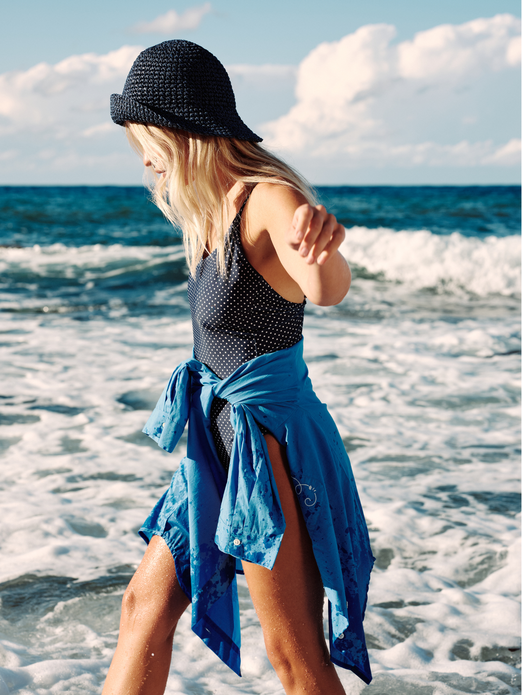 Becksöndergaard, Polka Dot Bea Swimsuit - Navy Blue, swimwear, swimwear, swimwear, swimwear