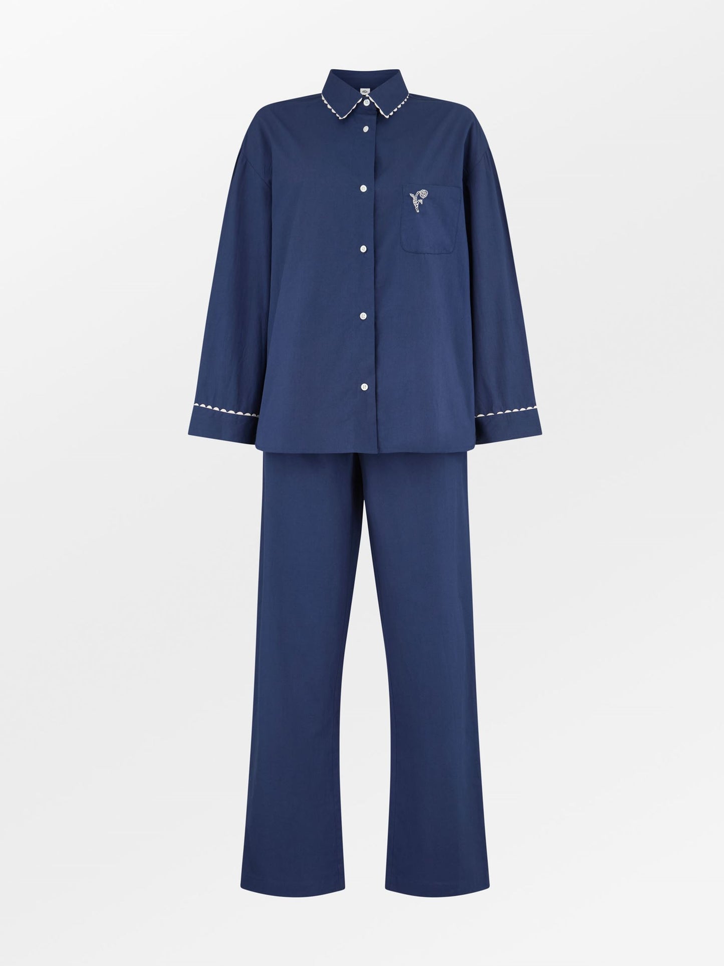 Becksöndergaard, Scallop Pyjamas Pants - Navy Blue, homewear, homewear