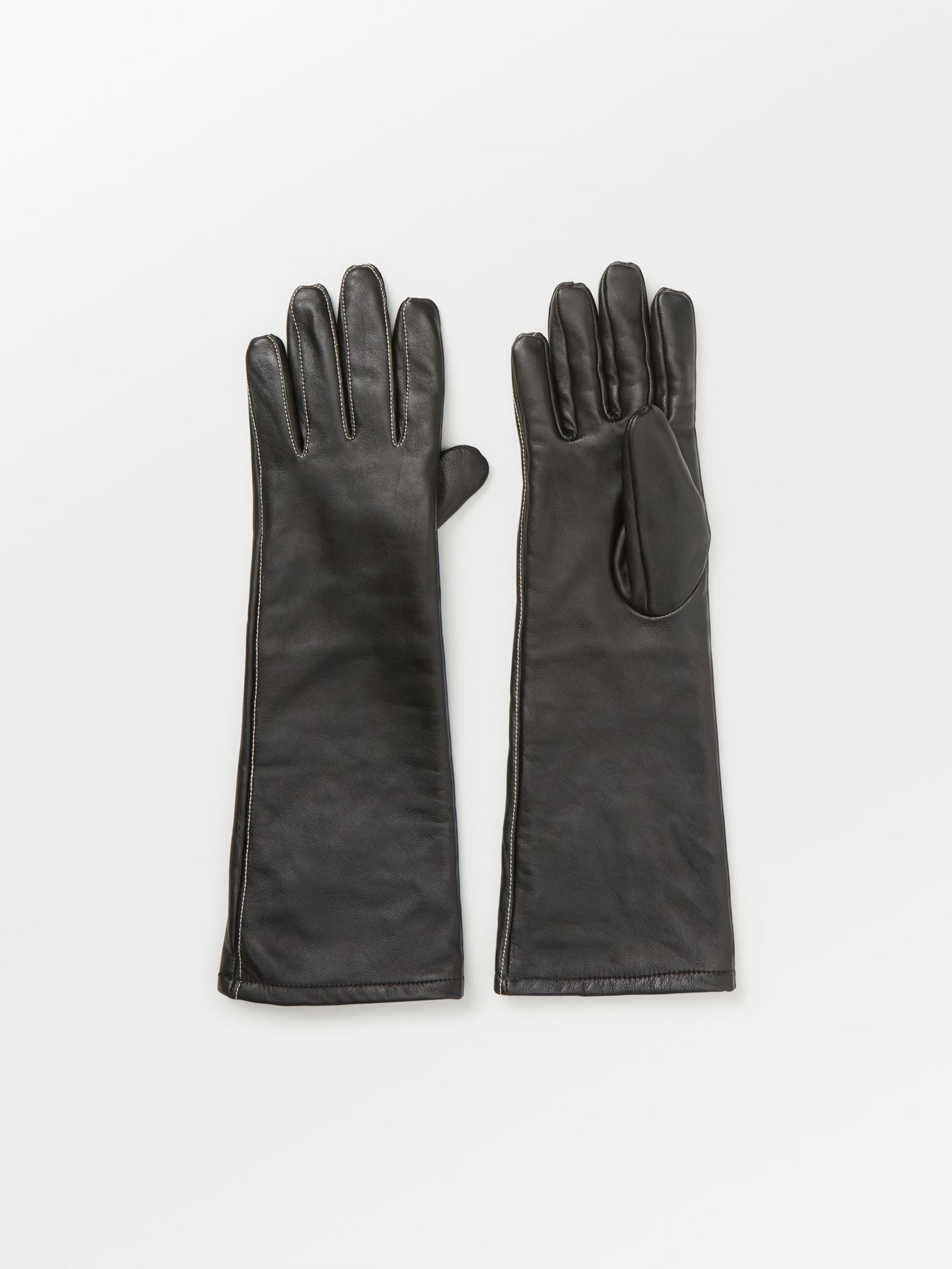 Long Smooth Leather Gloves Gloves - Becksöndergaard