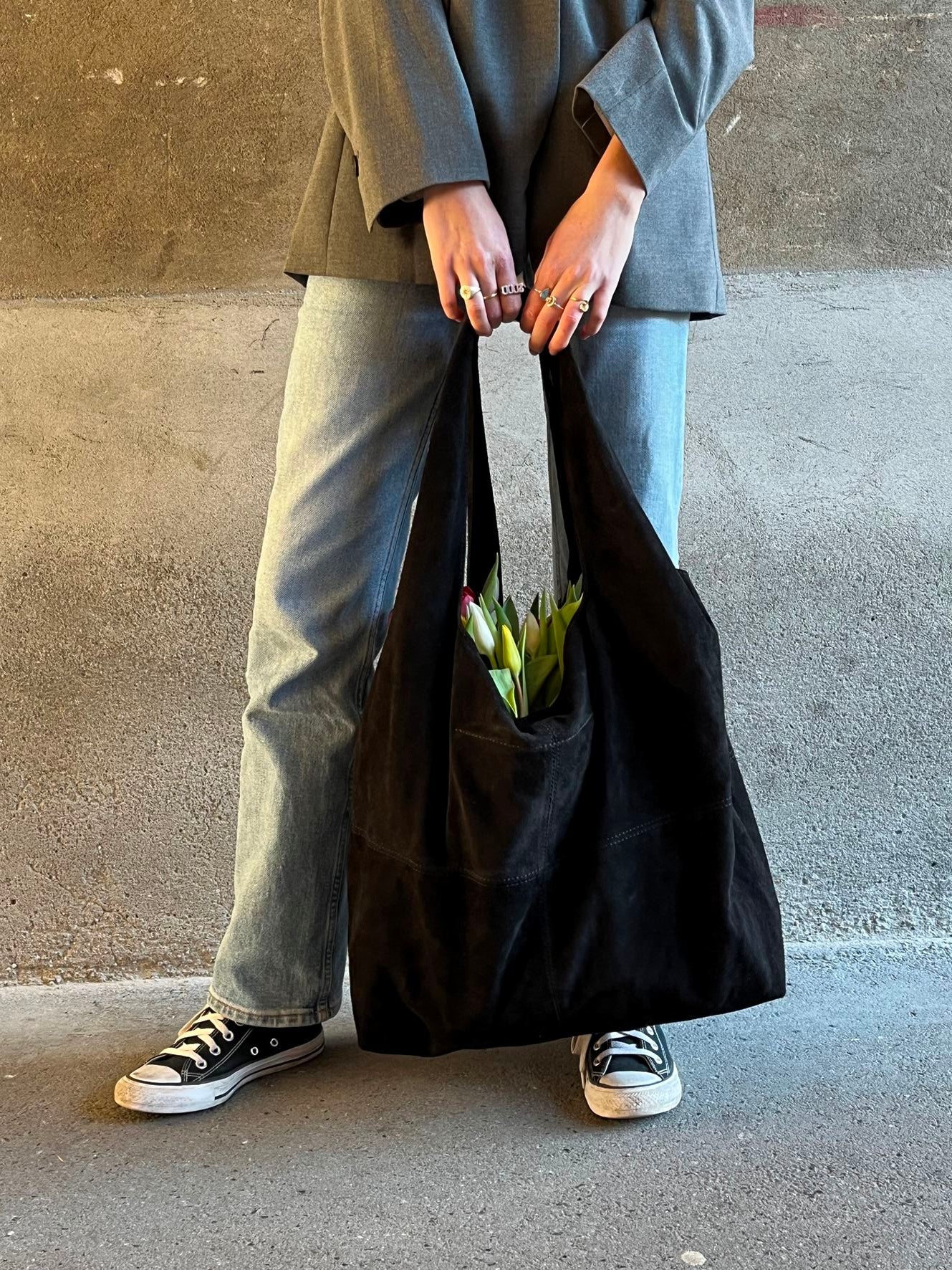 Suede Dalliea Shopper Bag - Black OneSize - Becksöndergaard