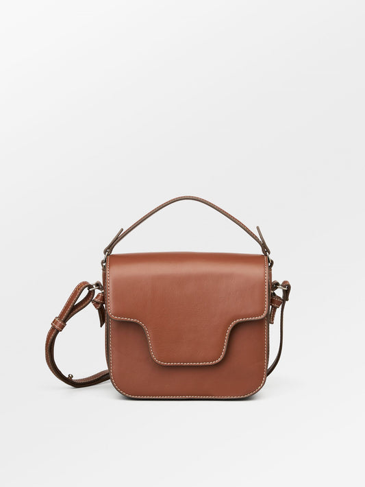 Glossy Iris Leather Crossbody Bag - Brown OneSize   - Becksöndergaard