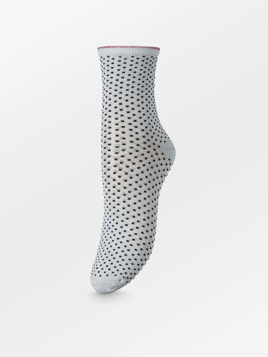 Dina Small Dots Glittersock - Grey Socks - Becksöndergaard