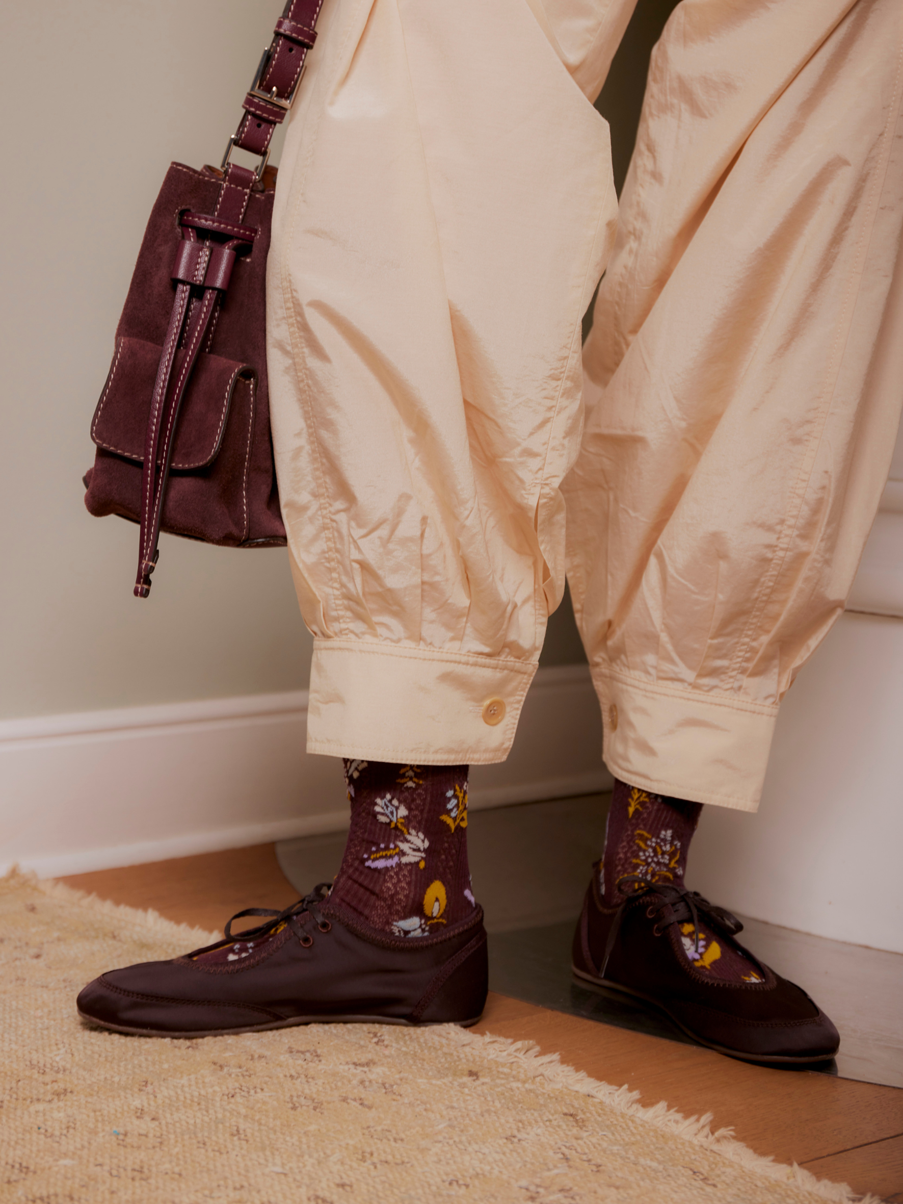 Becksöndergaard, Fiora Cotta Sock - Maroon Brown, socks, socks