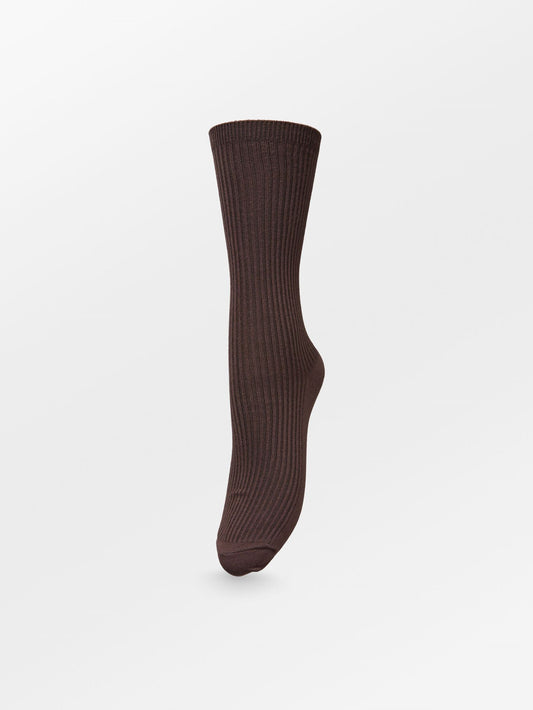 Telma Solid Sock - Dark Brown Socks - Becksöndergaard