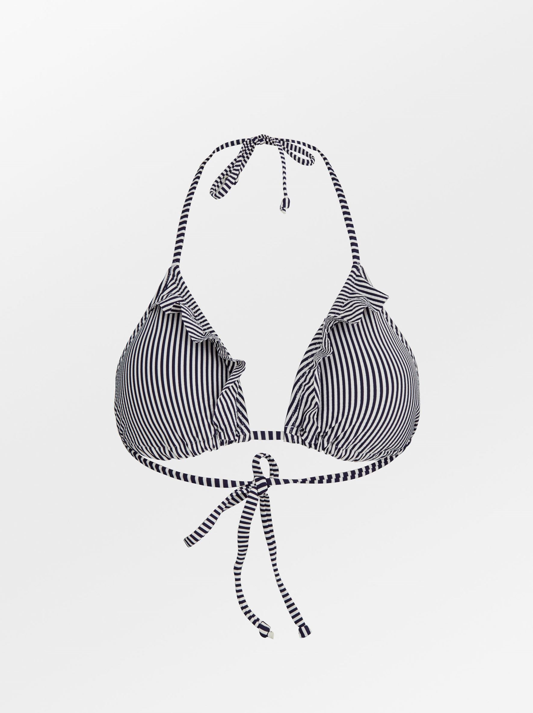 Striba Bel Frill Bikini Top - Maritime Blue Clothing - Becksöndergaard
