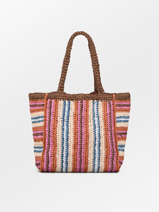 Stripe Straw Tota Bag OneSize - Becksöndergaard