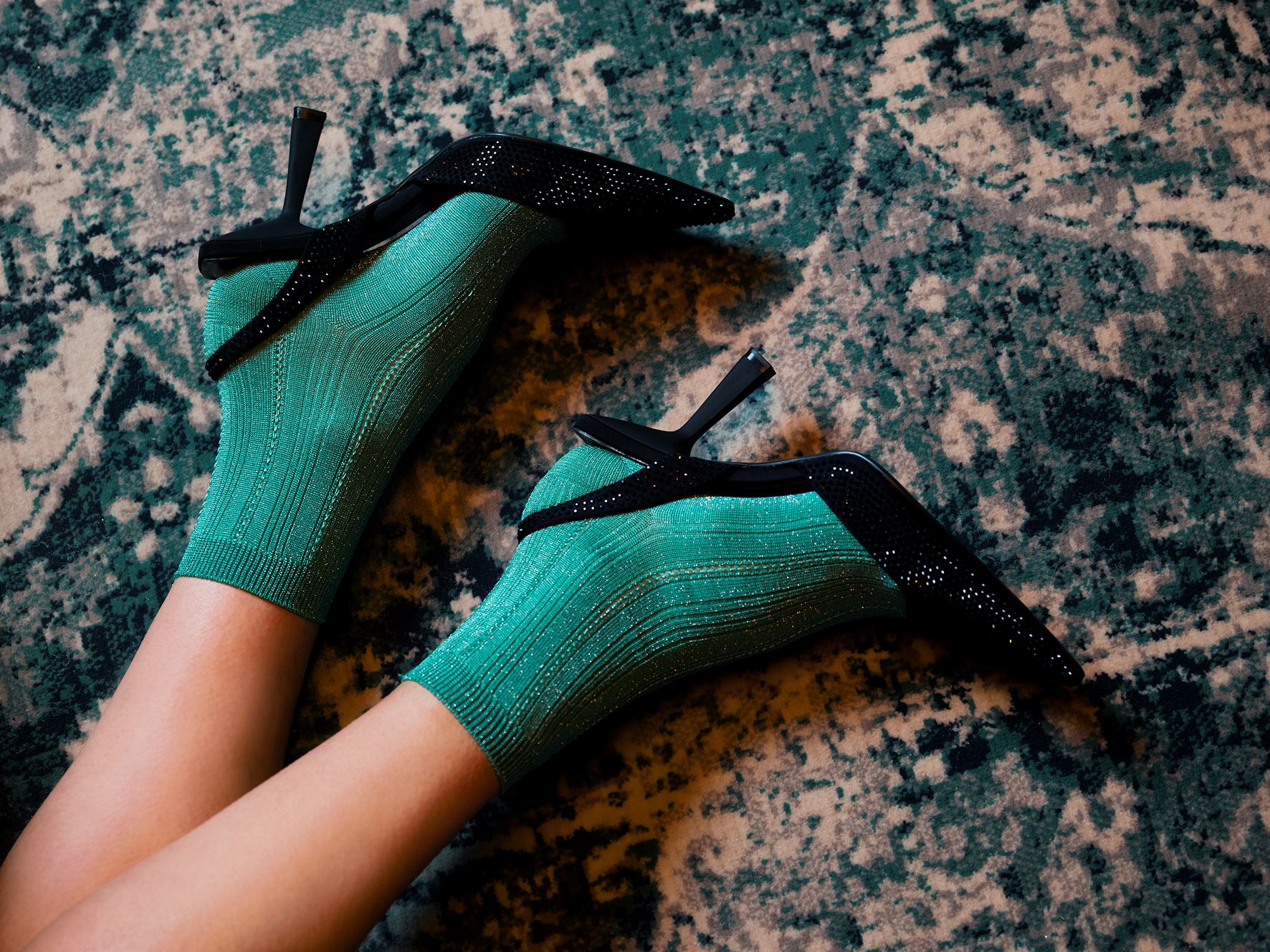 Glitter Drake Sock - Irish Green Socks - Becksöndergaard