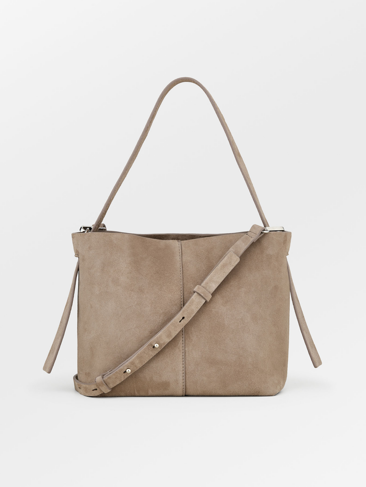 Suede Fraya Small Crossbody Bag - Gray OneSize   - Becksöndergaard