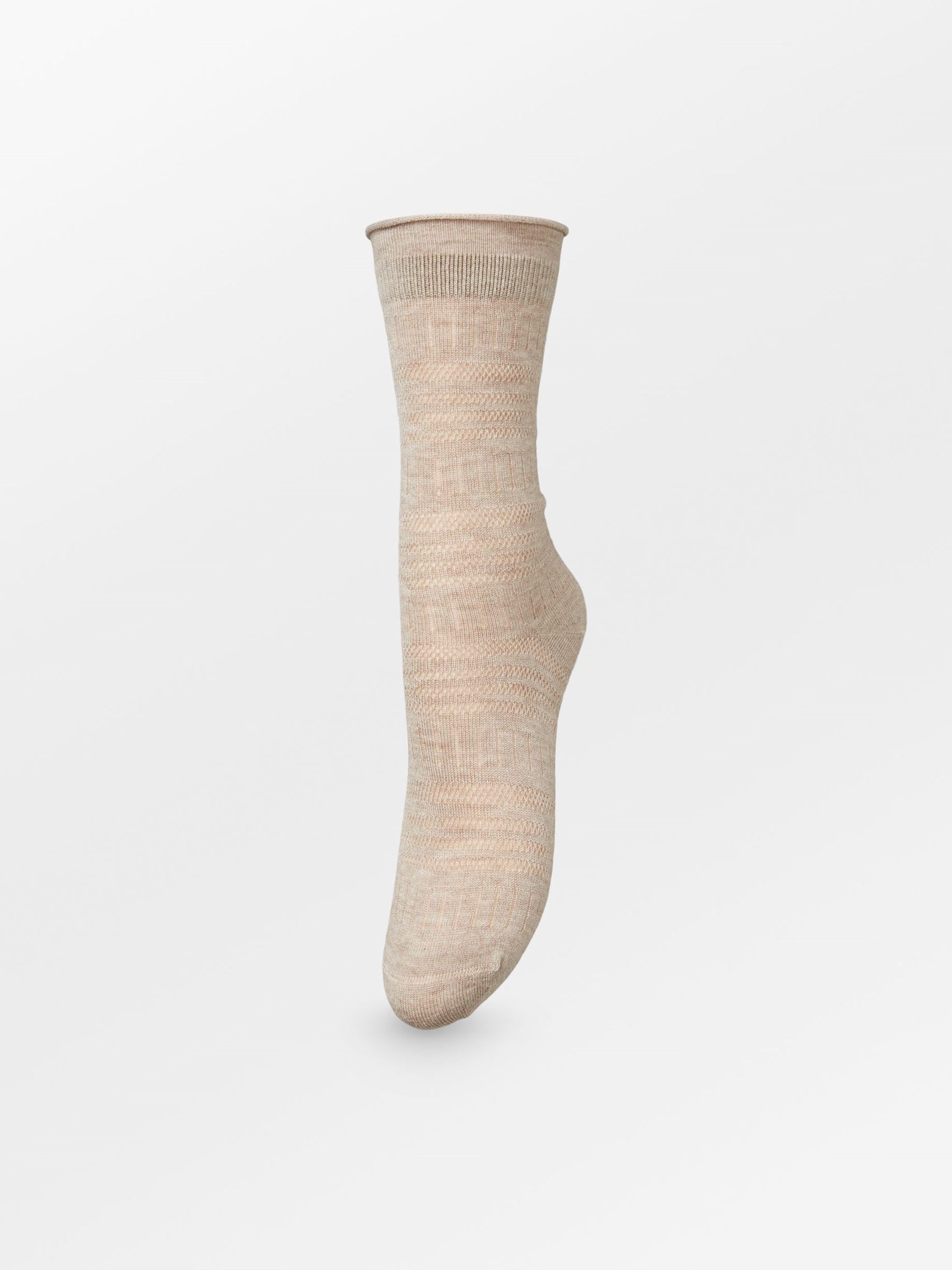 Lucretia Wola Sock - Dark Beige Melange Socks - Becksöndergaard