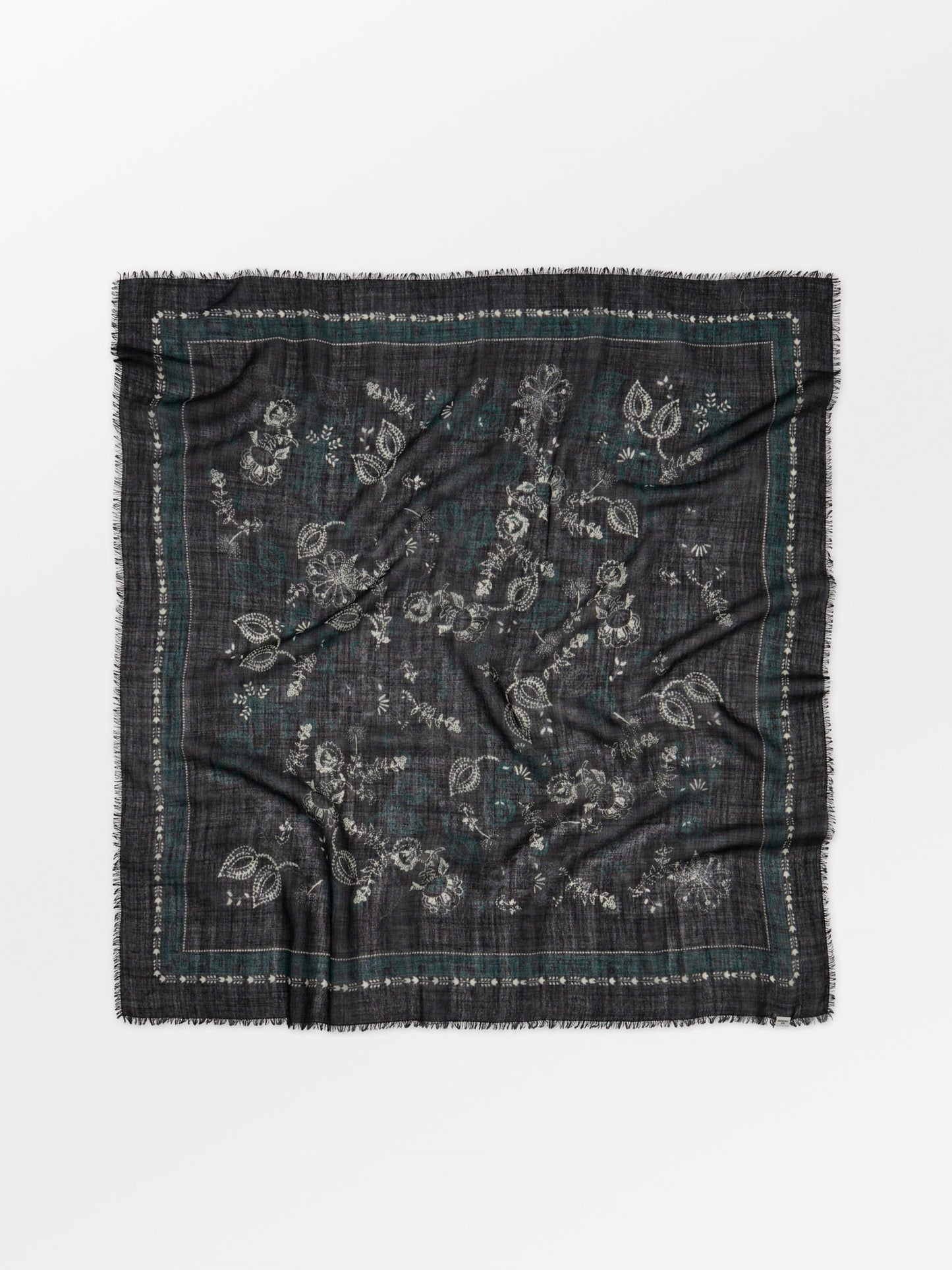 Becksöndergaard, Dotted Flora Woo Scarf - Black, scarves, scarves, scarves, scarves, scarves, black week, black week
